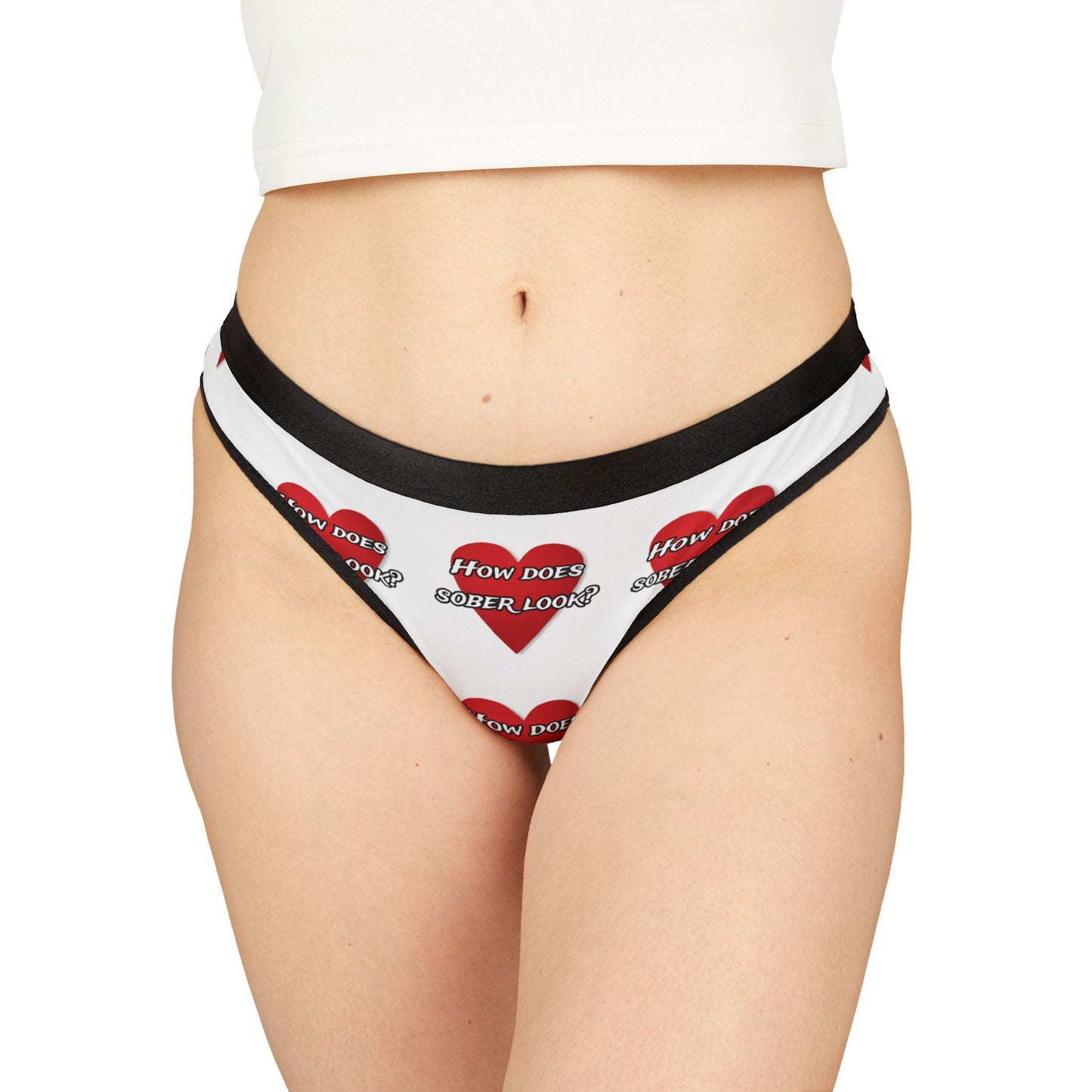 How does sober look? Women's Thongs (AOP)