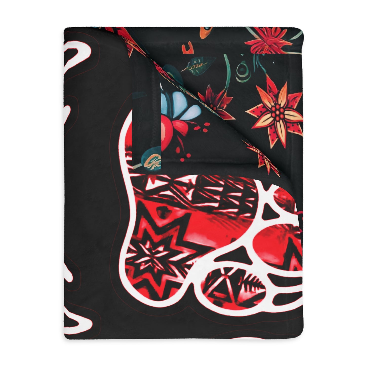 Bear paw/Dragonfly floral Velveteen Microfiber Blanket (Two-sided print)