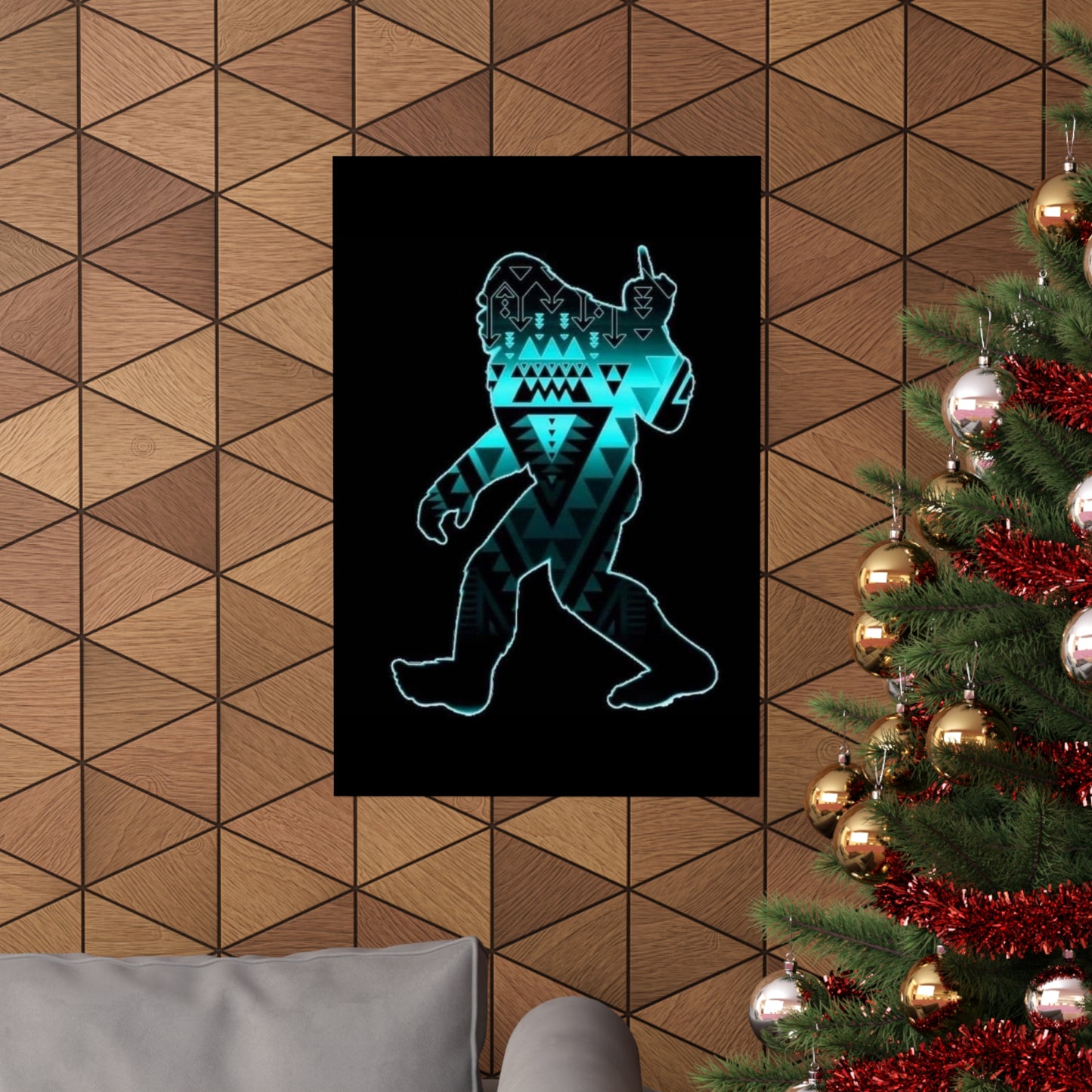 Sasquatch flipping the bird Matte Vertical Posters