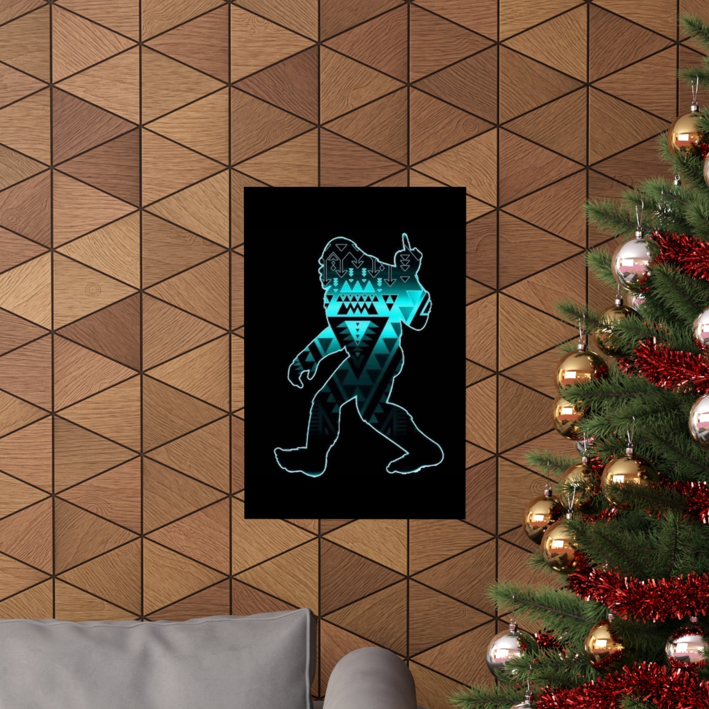 Sasquatch flipping the bird Matte Vertical Posters