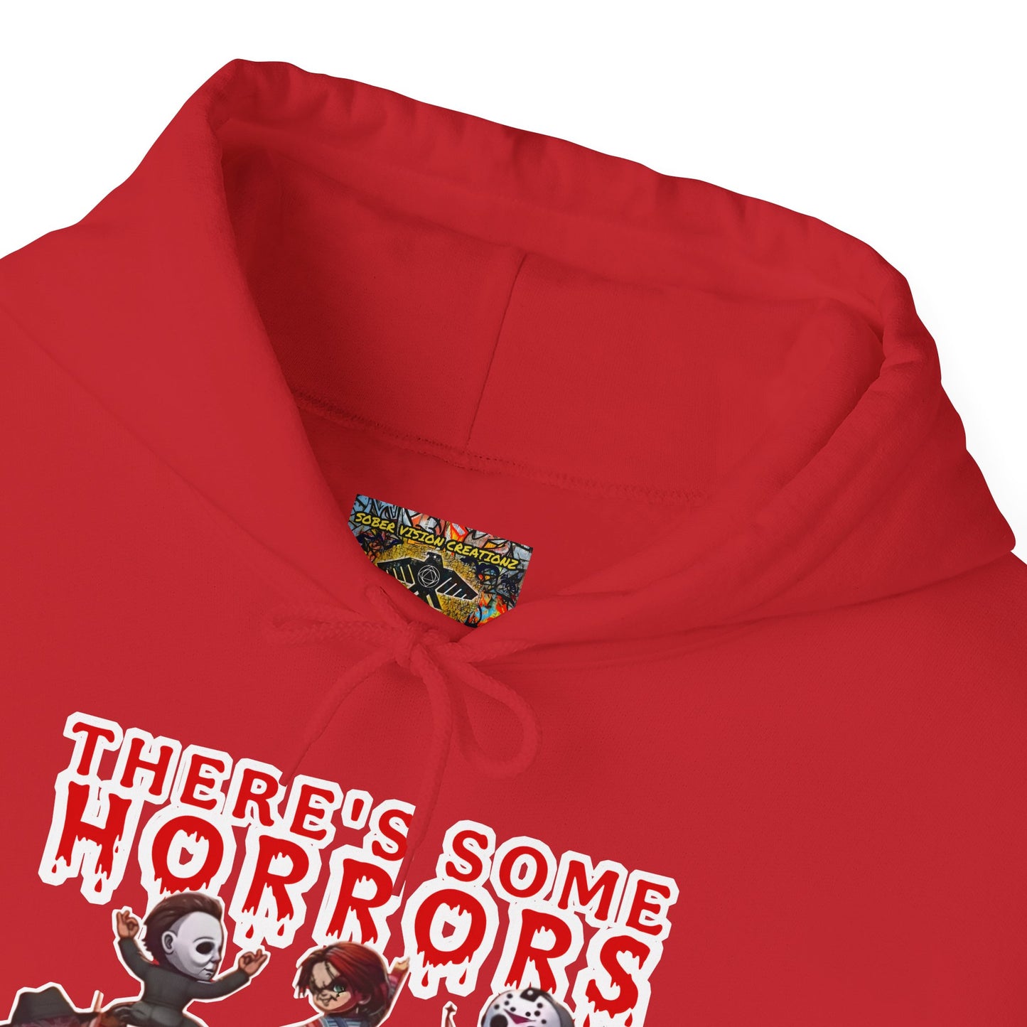 There's some horrors in this house Unisex Hoodie: Perfect for Fans of Spooky Vibes, Halloween, and Cozy Nights, Gifts for Horror Lovers, Fun Apparel