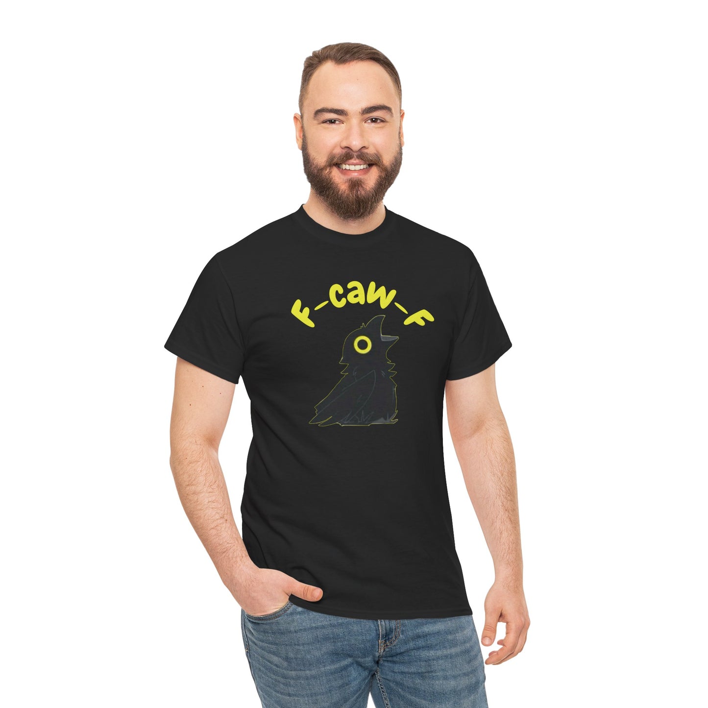 F-Caw-F Unisex Heavy Cotton Tee, Funny Graphic Tee, Casual Wear, Gift for Bird Lovers, Unique T-Shirt for Any Occasion