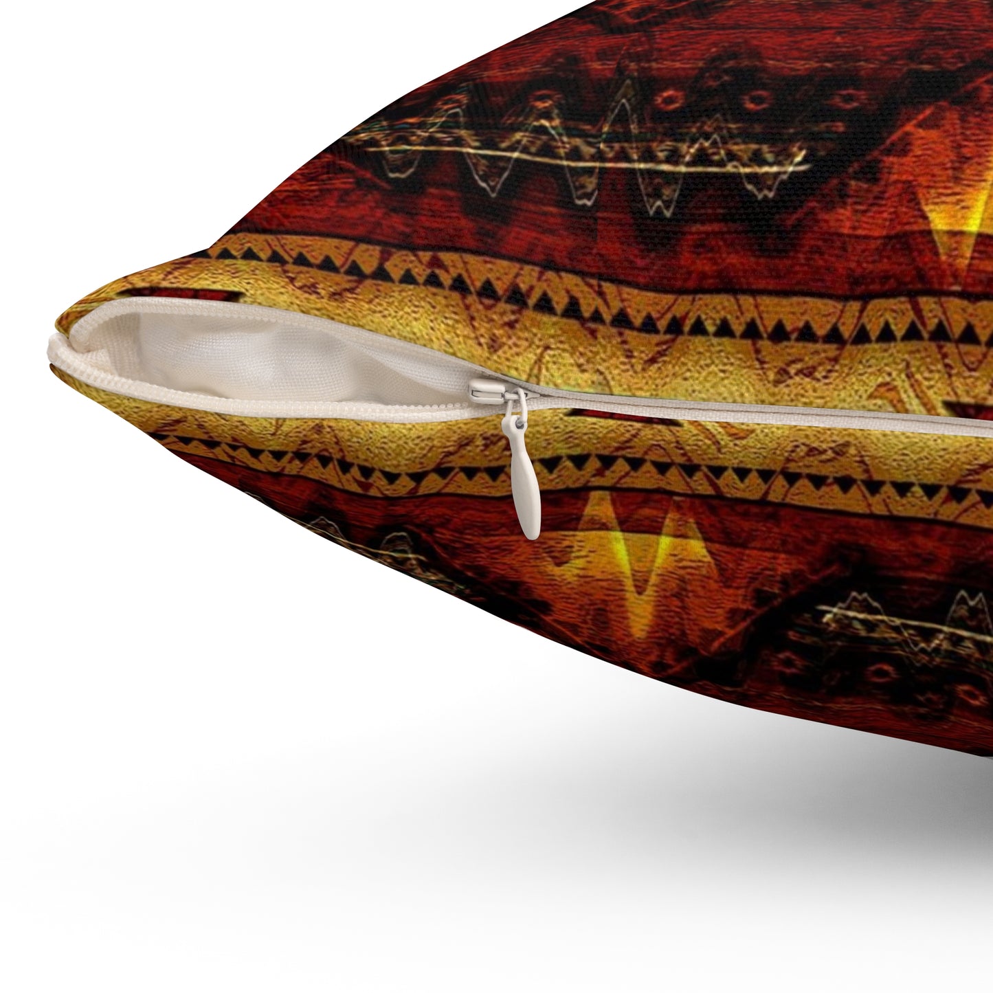 Spun indigenous print Polyester Square Pillow