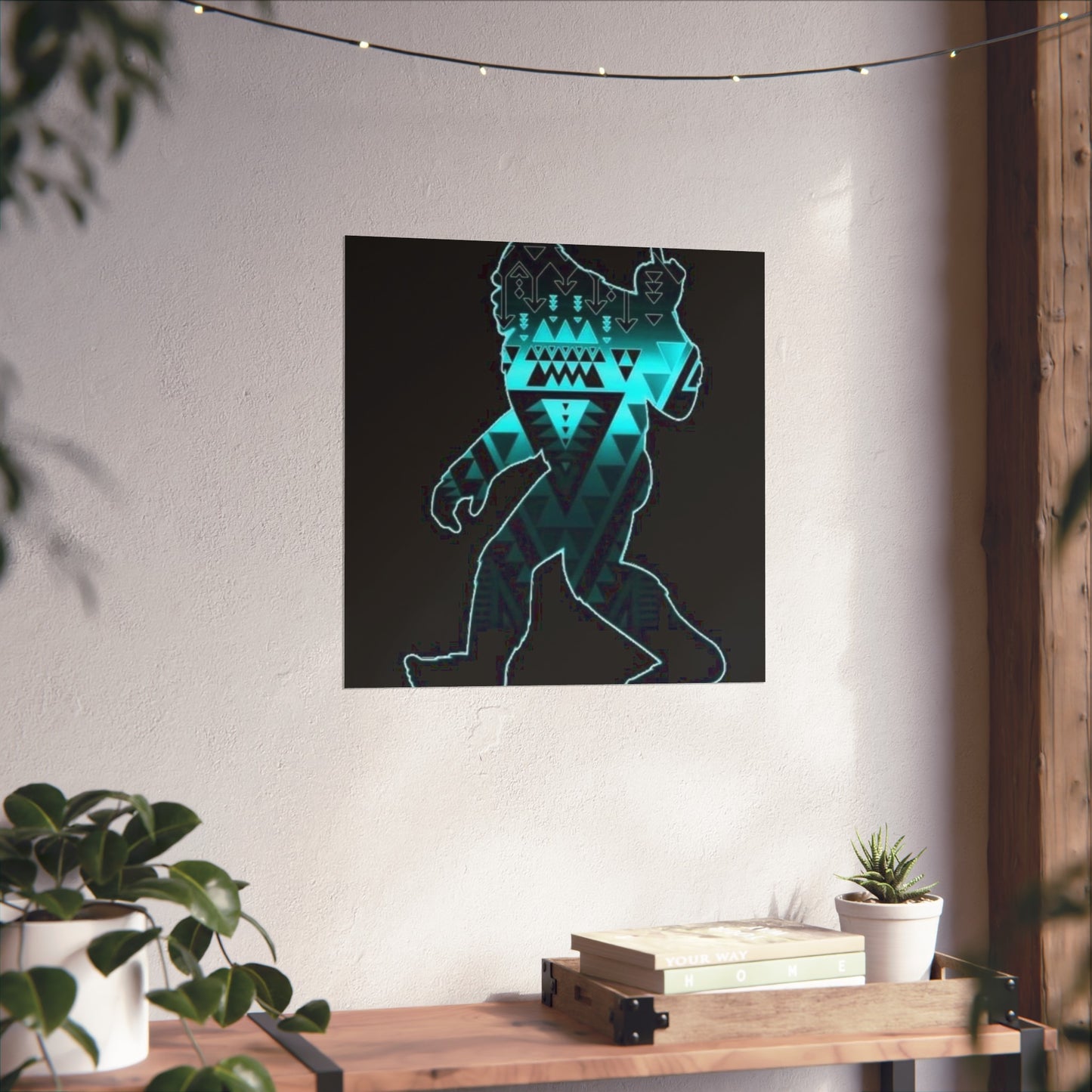 Sasquatch flipping the bird Matte Vertical Posters