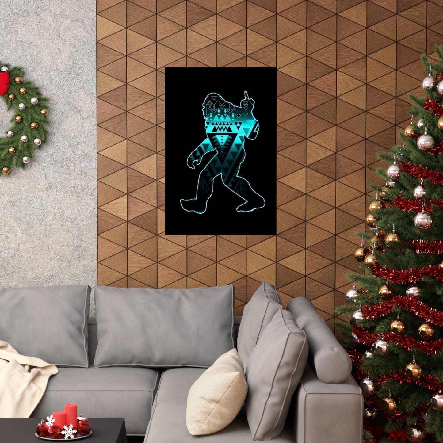 Sasquatch flipping the bird Matte Vertical Posters