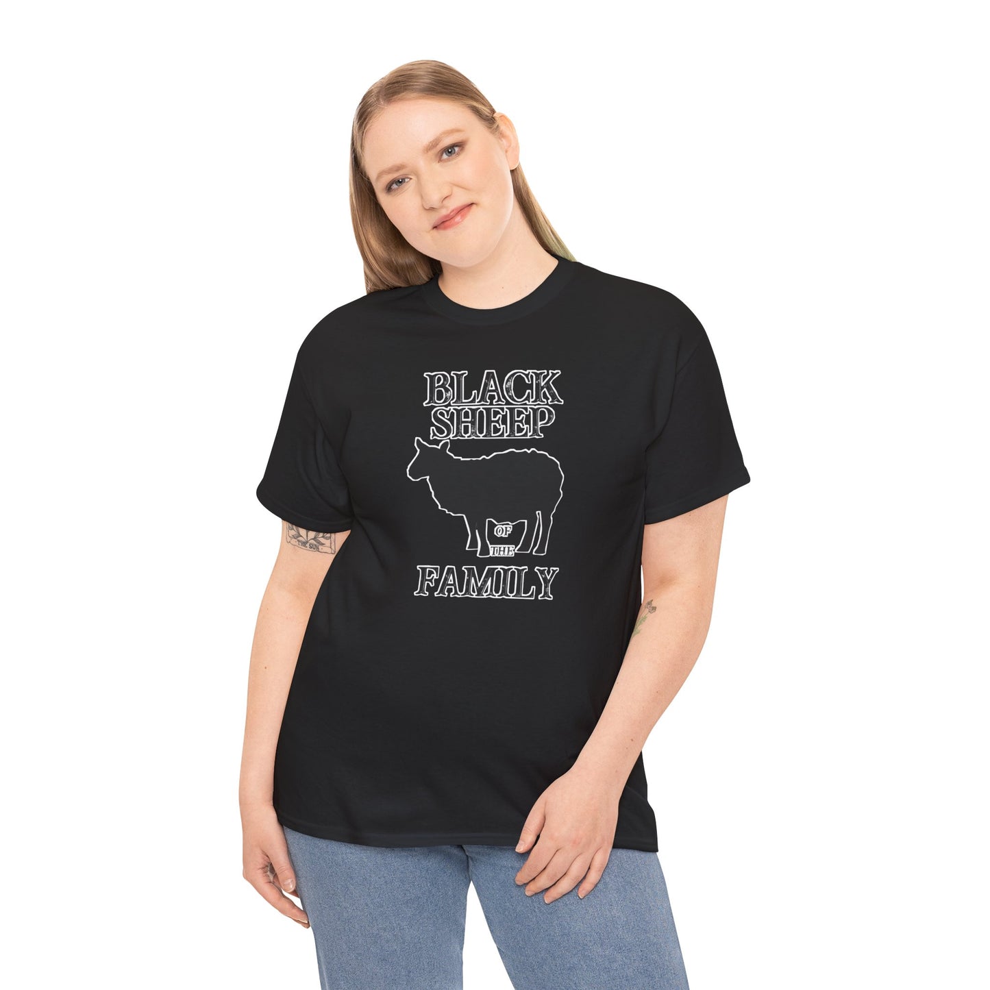 Black Sheep Of The Family Unisex Heavy Cotton Tee | Funny Family Shirt, Gift for Family Reunions, Casual Wear, Unique Gift