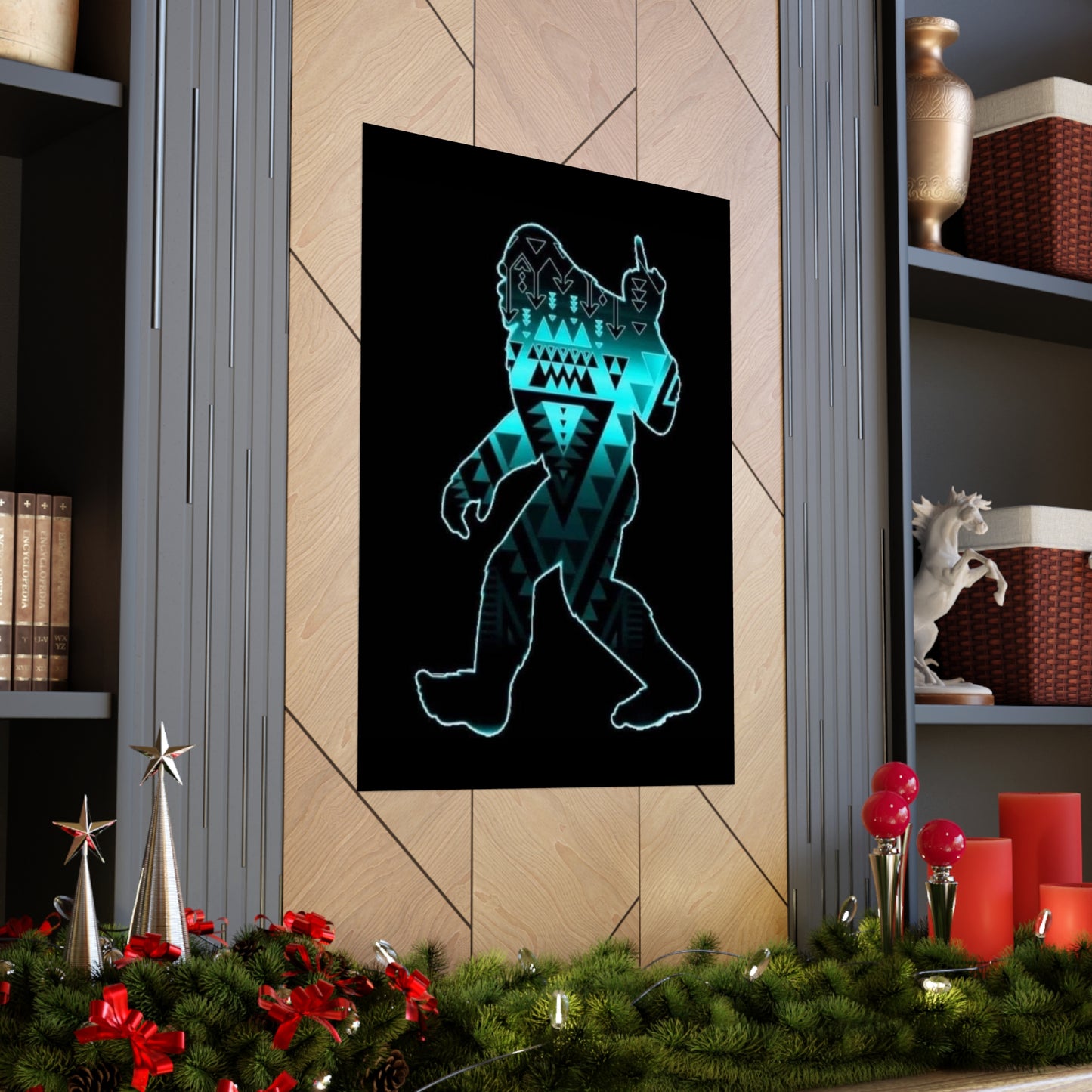 Sasquatch flipping the bird Matte Vertical Posters