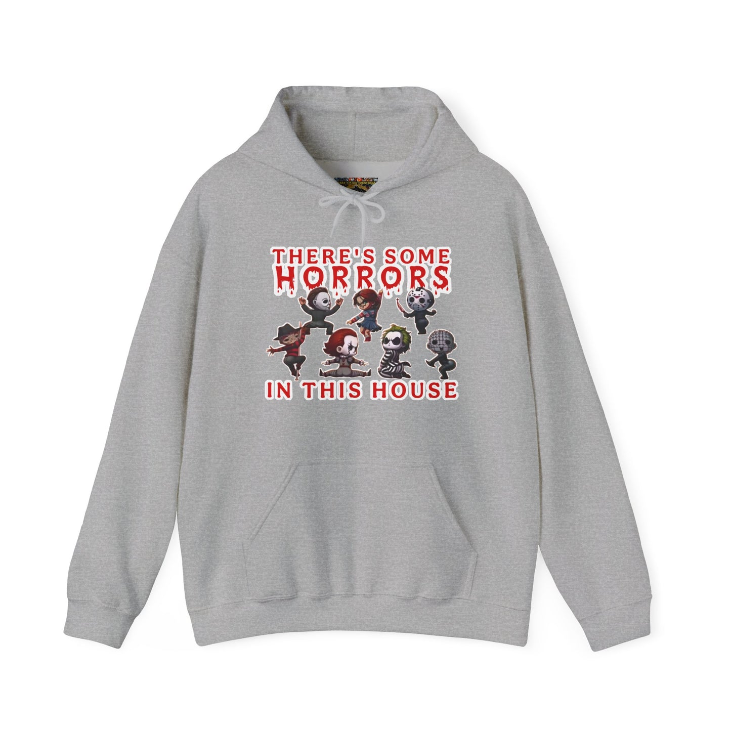 There's some horrors in this house Unisex Hoodie: Perfect for Fans of Spooky Vibes, Halloween, and Cozy Nights, Gifts for Horror Lovers, Fun Apparel