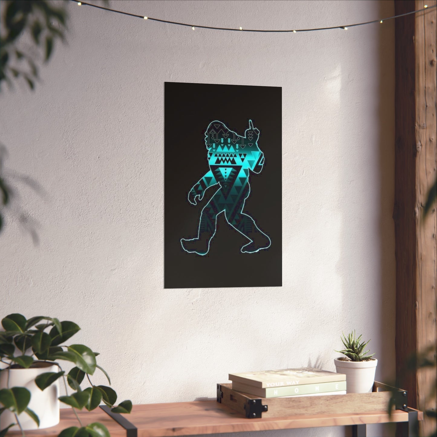 Sasquatch flipping the bird Matte Vertical Posters