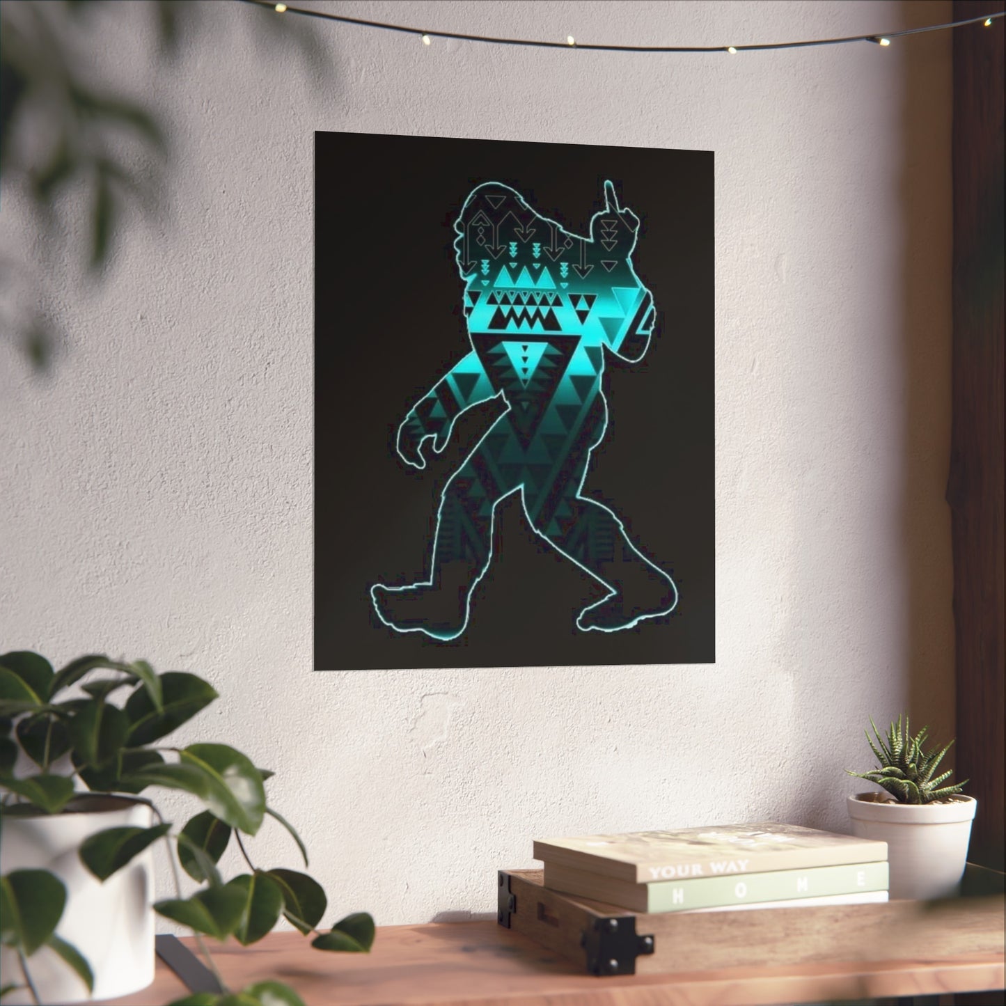 Sasquatch flipping the bird Matte Vertical Posters