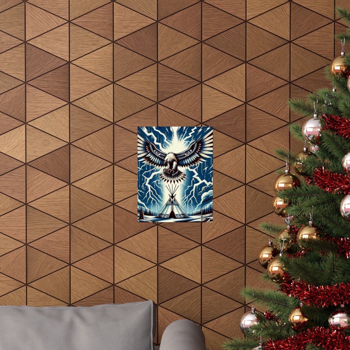 Eagle over teepee Matte Vertical Posters