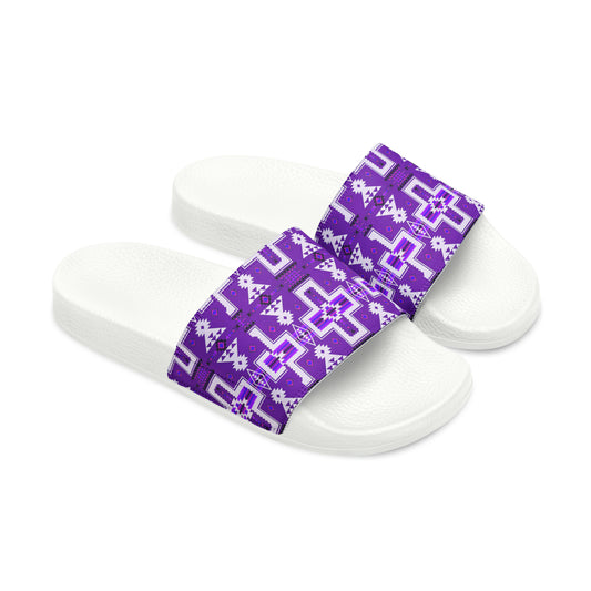 Purple native print Women's PU Slide Sandals
