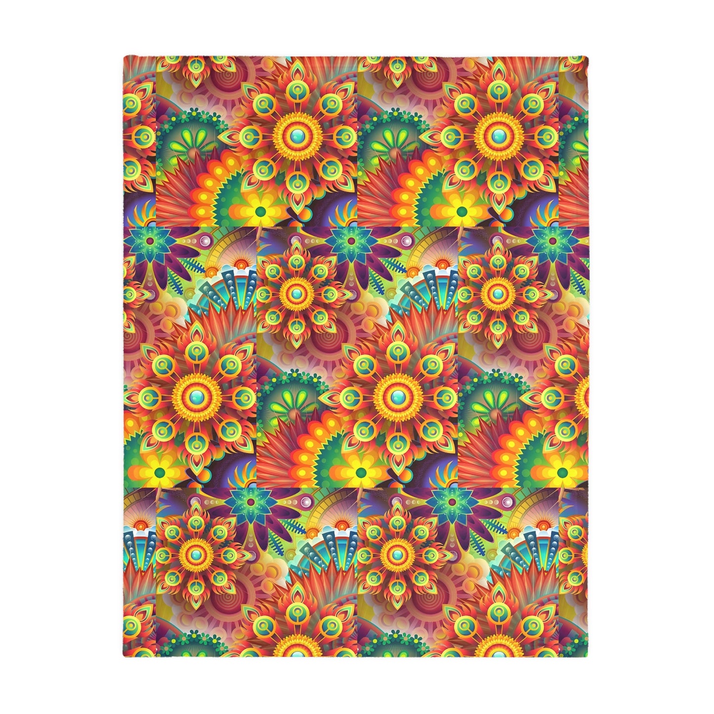 Buffalo skull/Colorful print Velveteen Microfiber Blanket (Two-sided print)