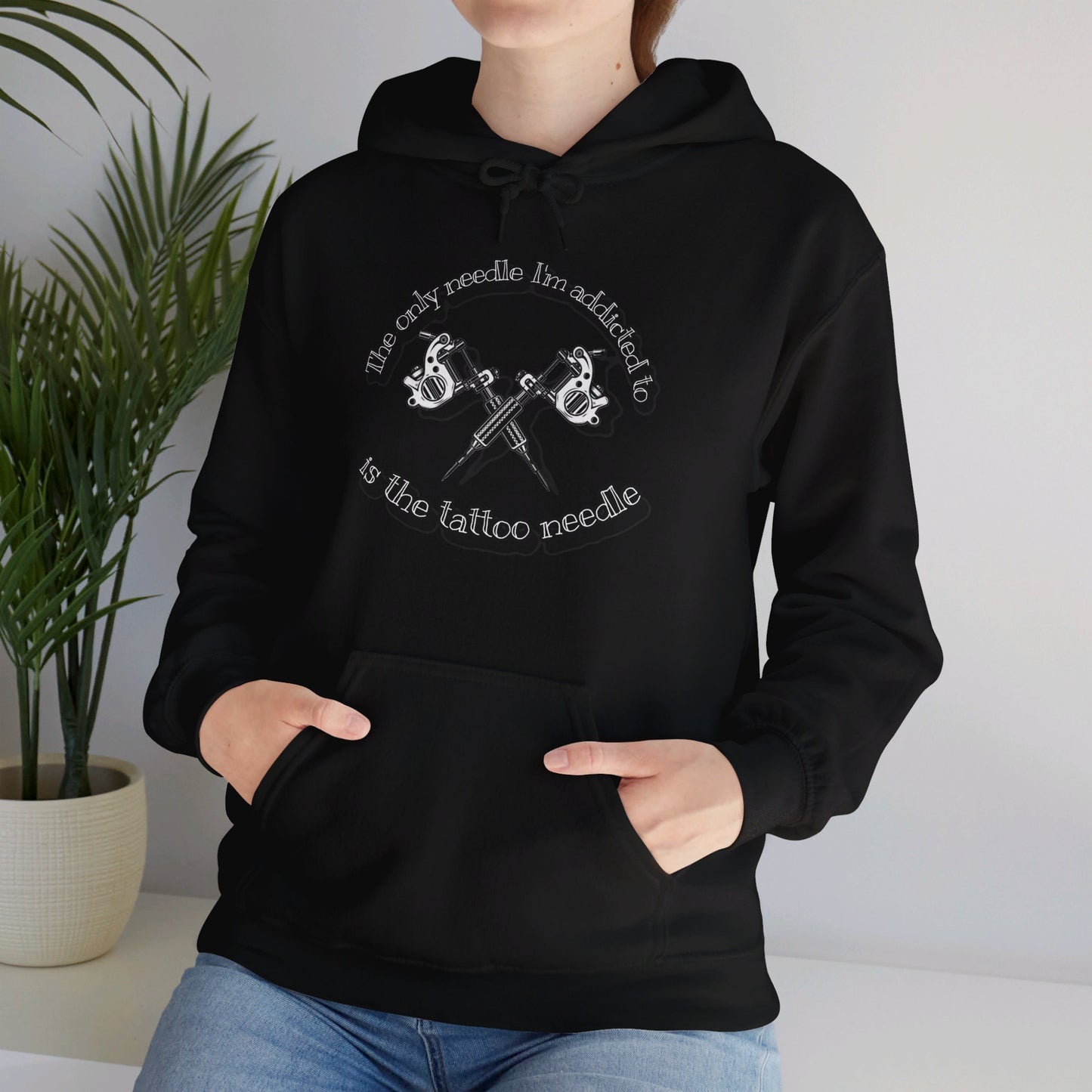 The only needle I'm addicted to Unisex Heavy Blend™ Hooded Sweatshirt