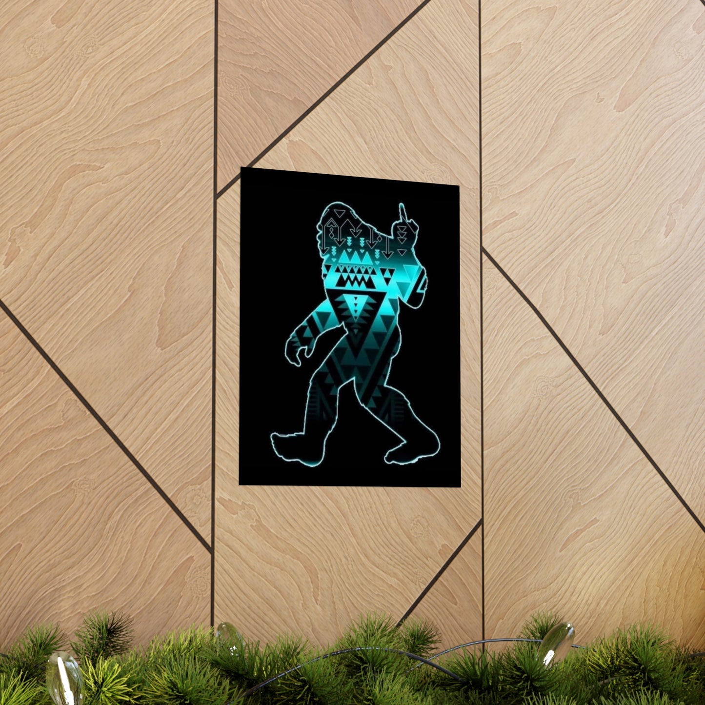 Sasquatch flipping the bird Matte Vertical Posters