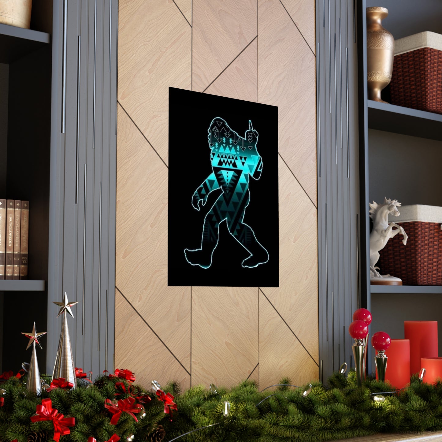 Sasquatch flipping the bird Matte Vertical Posters
