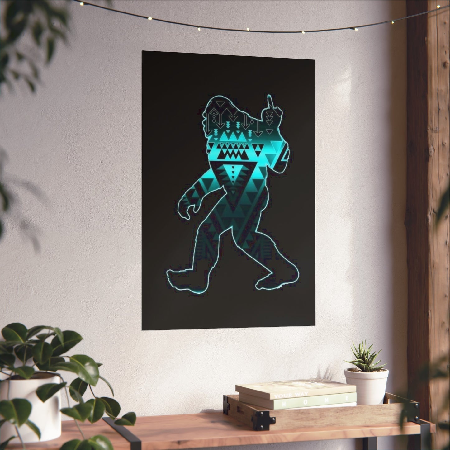 Sasquatch flipping the bird Matte Vertical Posters