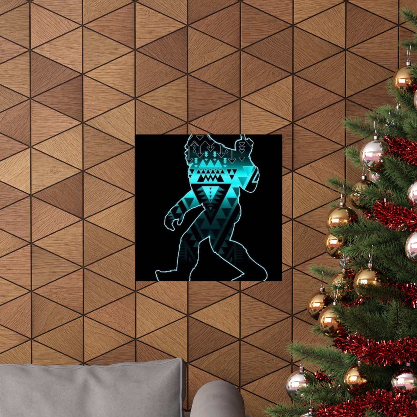 Sasquatch flipping the bird Matte Vertical Posters