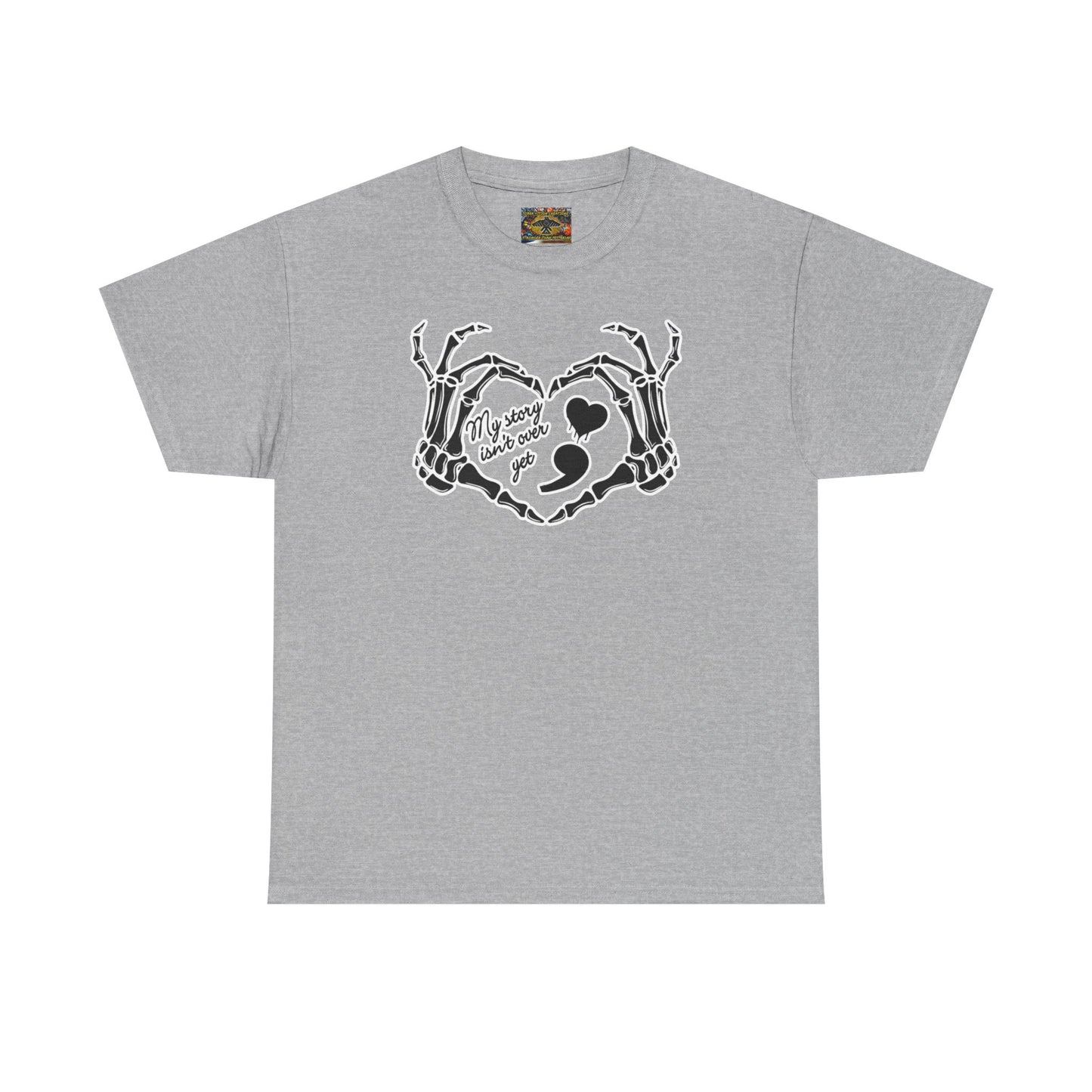 My story isn't over yet Unisex Heavy Cotton Tee | Suicide Awareness, Casual, Streetwear, Emo Fashion, Unique Graphic Tee,