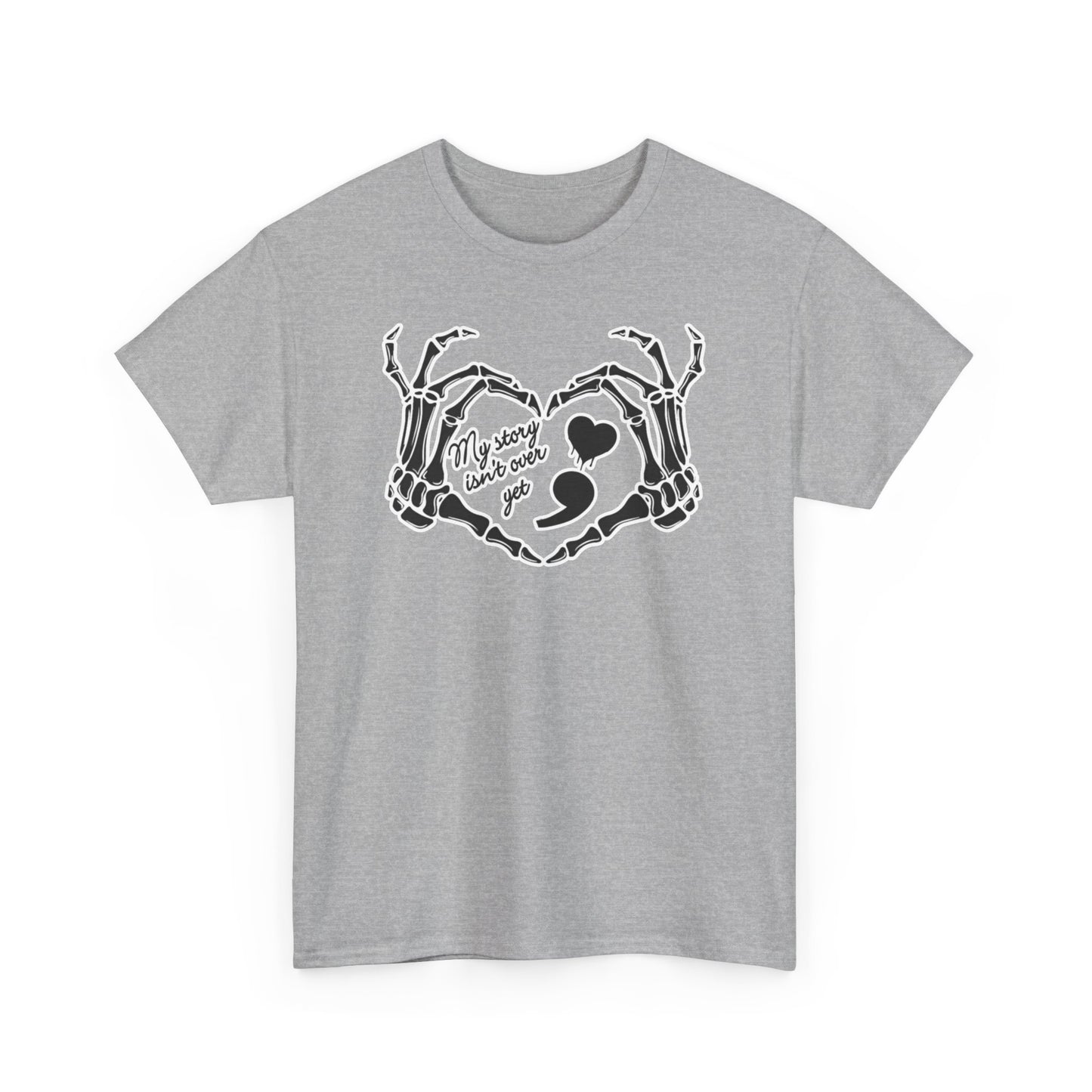 My story isn't over yet Unisex Heavy Cotton Tee | Suicide Awareness, Casual, Streetwear, Emo Fashion, Unique Graphic Tee,