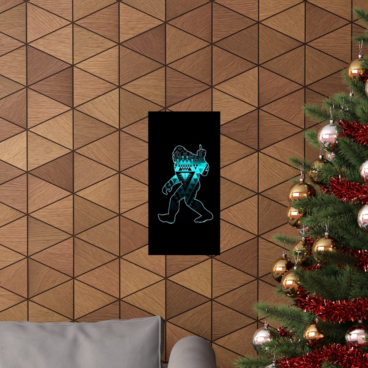 Sasquatch flipping the bird Matte Vertical Posters