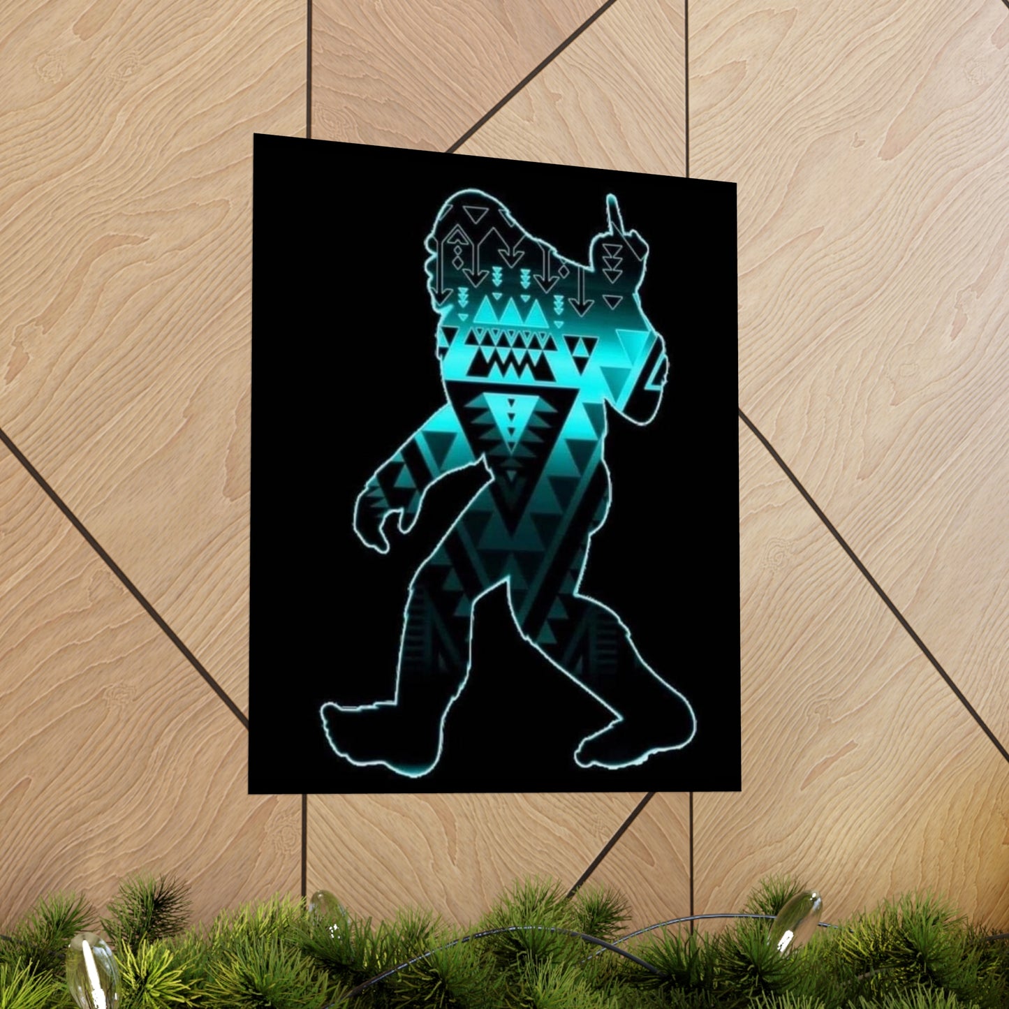 Sasquatch flipping the bird Matte Vertical Posters