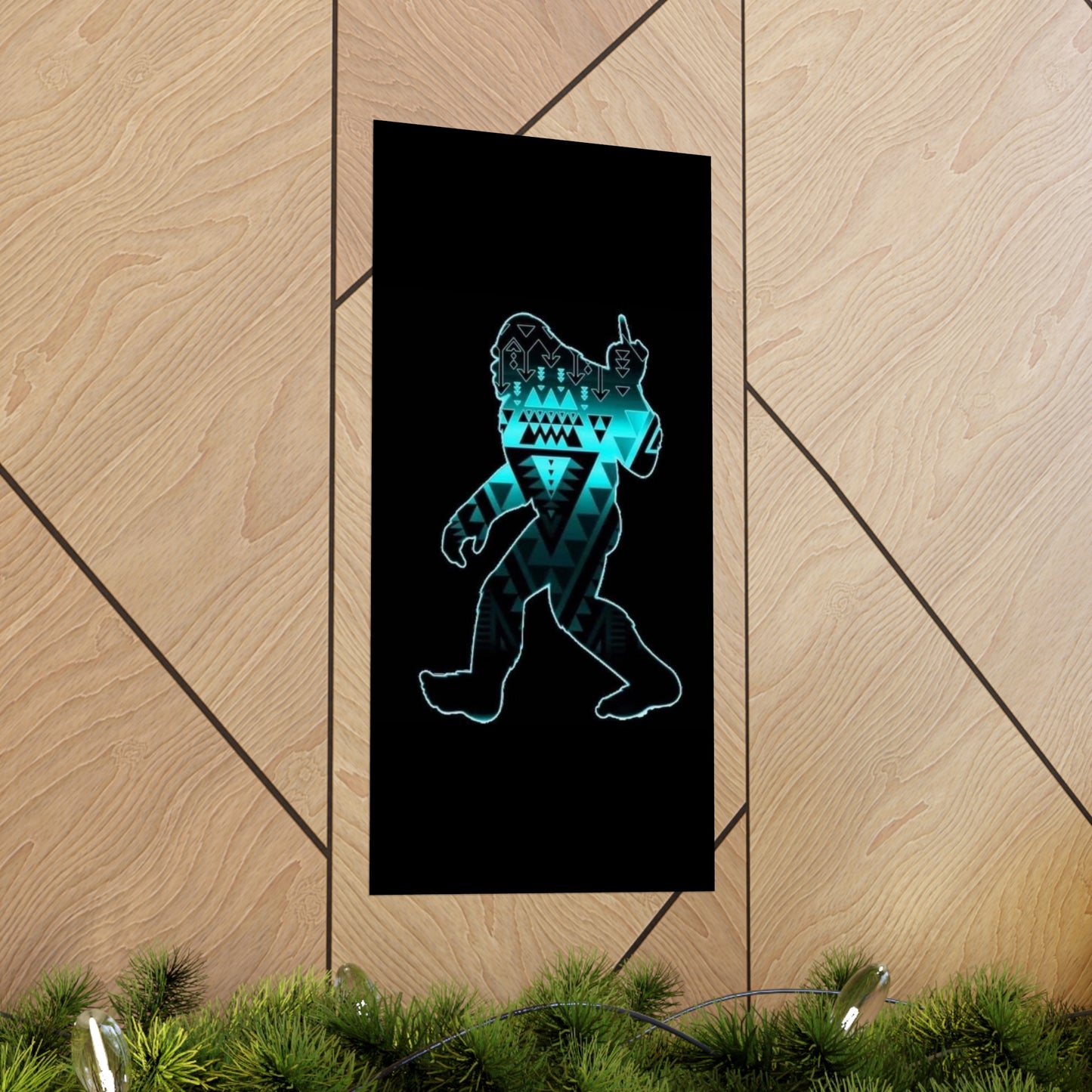 Sasquatch flipping the bird Matte Vertical Posters