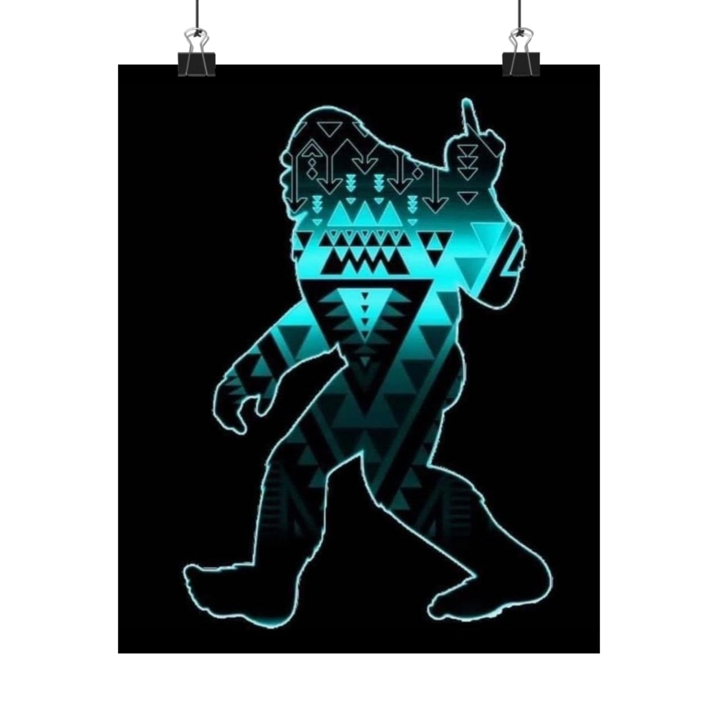 Sasquatch flipping the bird Matte Vertical Posters