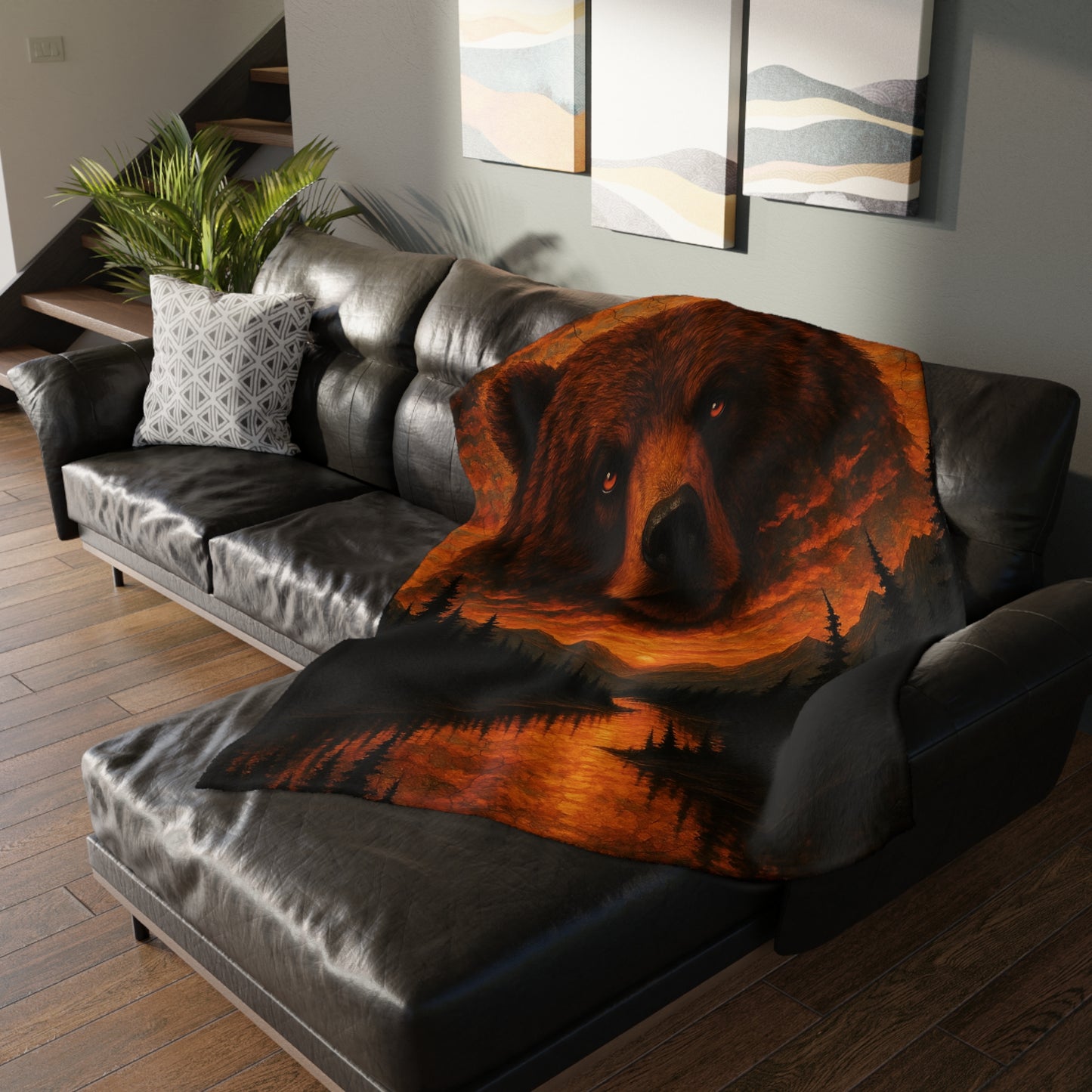 Cozy Wolf Paw Print Blanket - Perfect for Nature Lovers, Gifts for Men & Women, Warm Throw for Winter, Adventure Decor, Camping Accessories