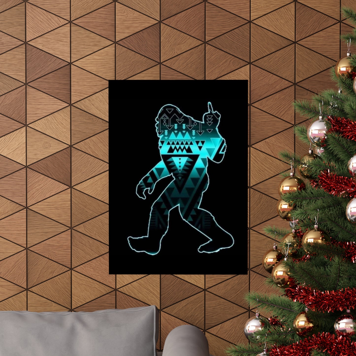 Sasquatch flipping the bird Matte Vertical Posters