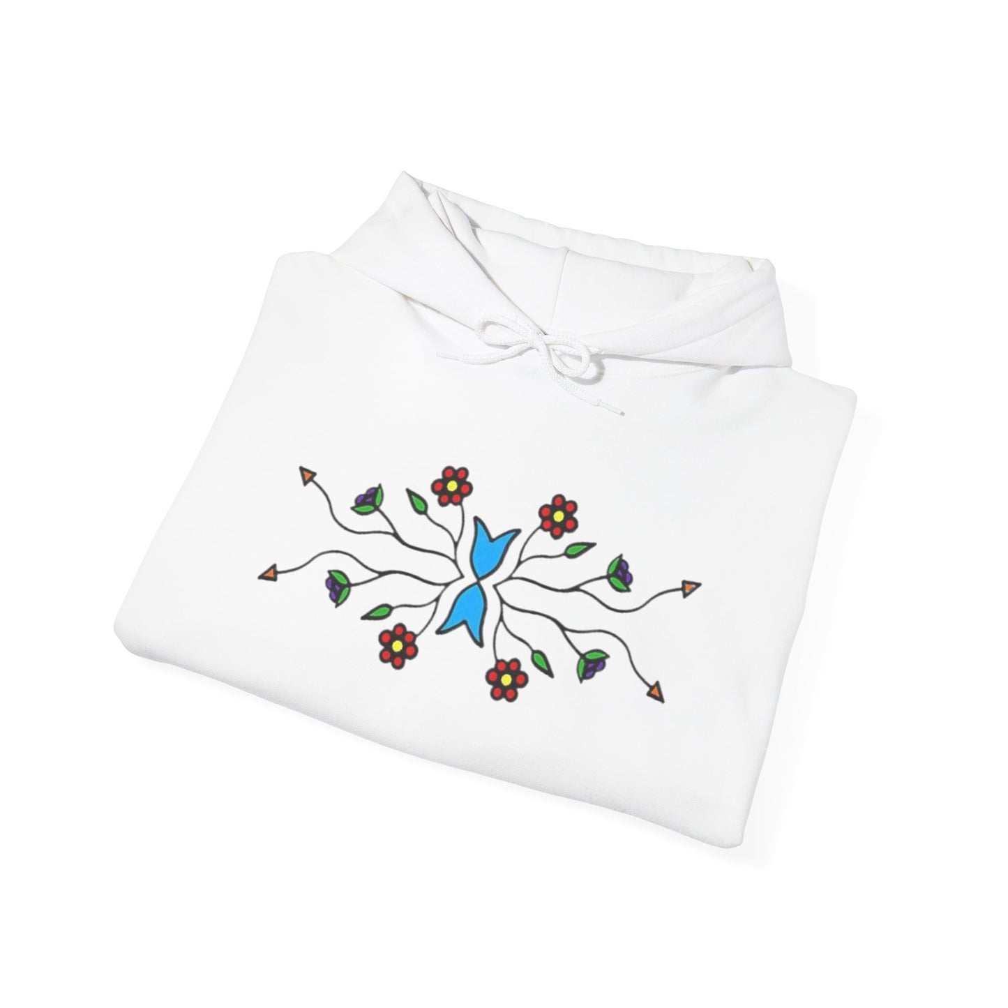 Indigenous floral print Hooded Sweatshirt