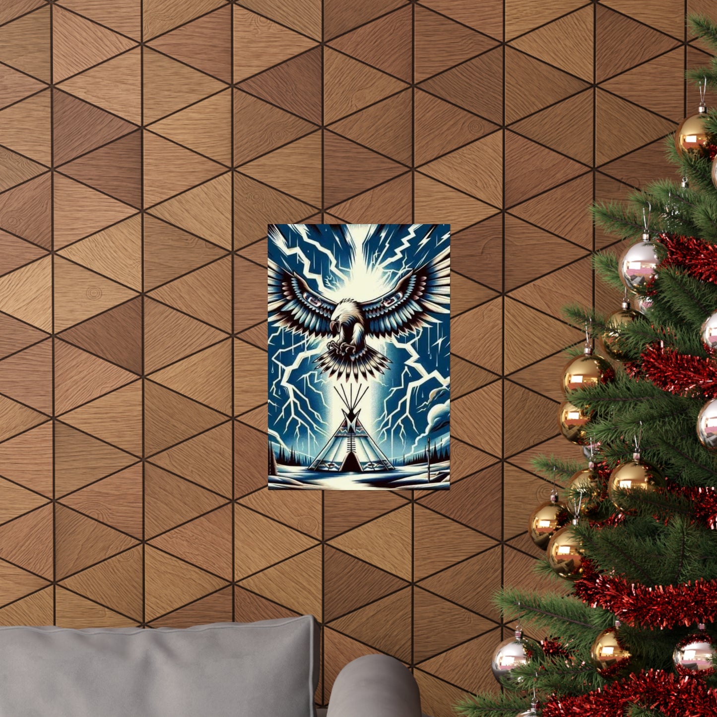 Eagle over teepee Matte Vertical Posters