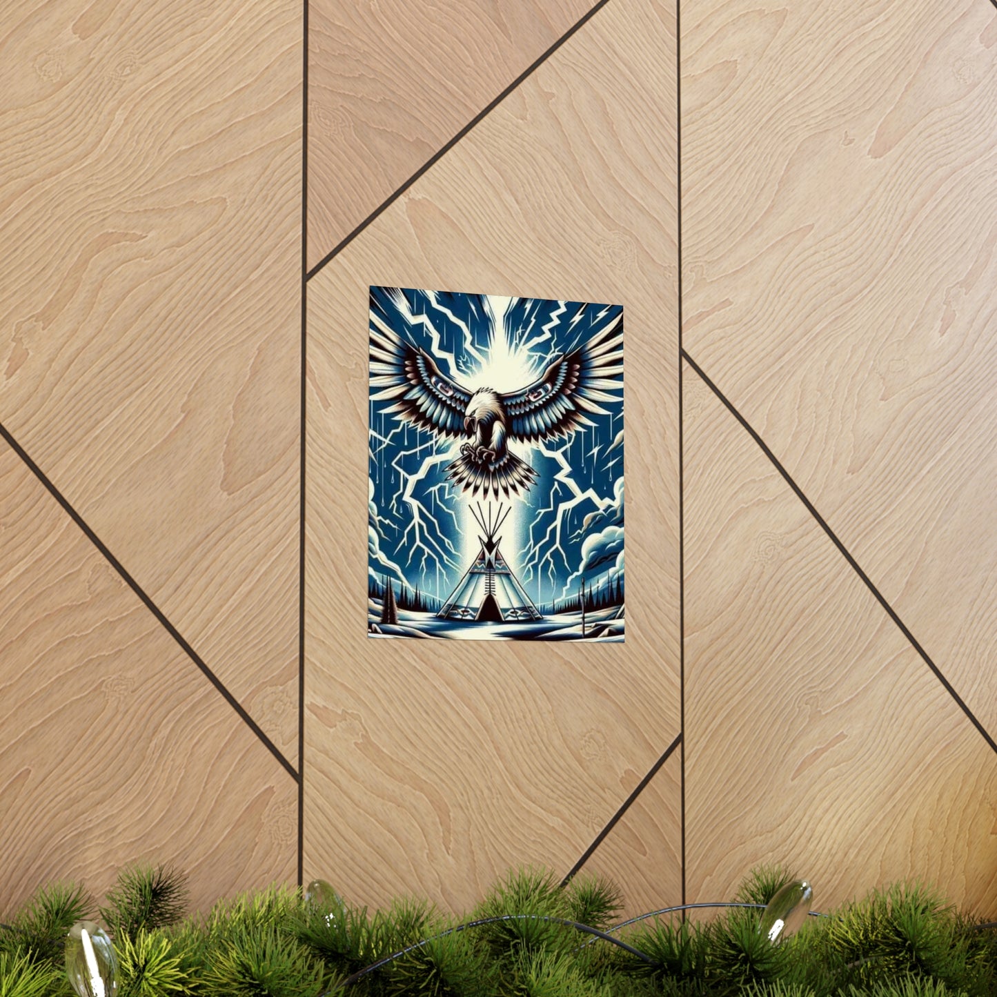 Eagle over teepee Matte Vertical Posters