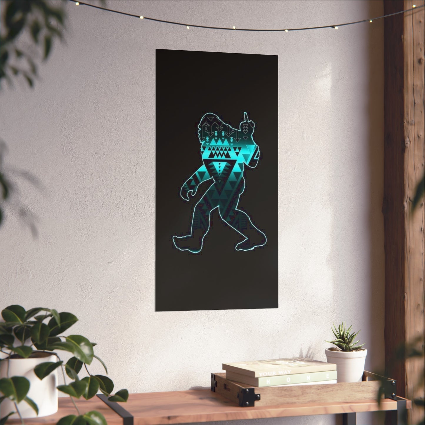 Sasquatch flipping the bird Matte Vertical Posters