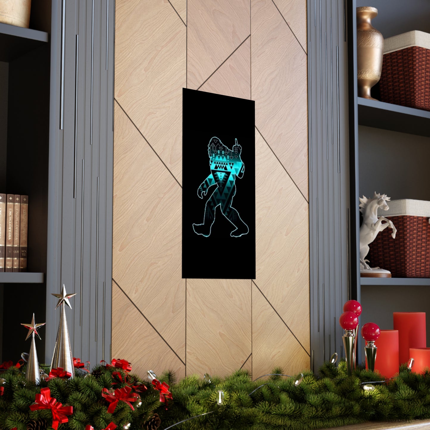 Sasquatch flipping the bird Matte Vertical Posters