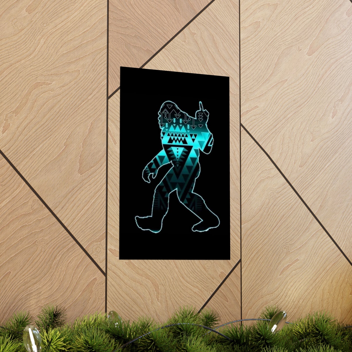 Sasquatch flipping the bird Matte Vertical Posters