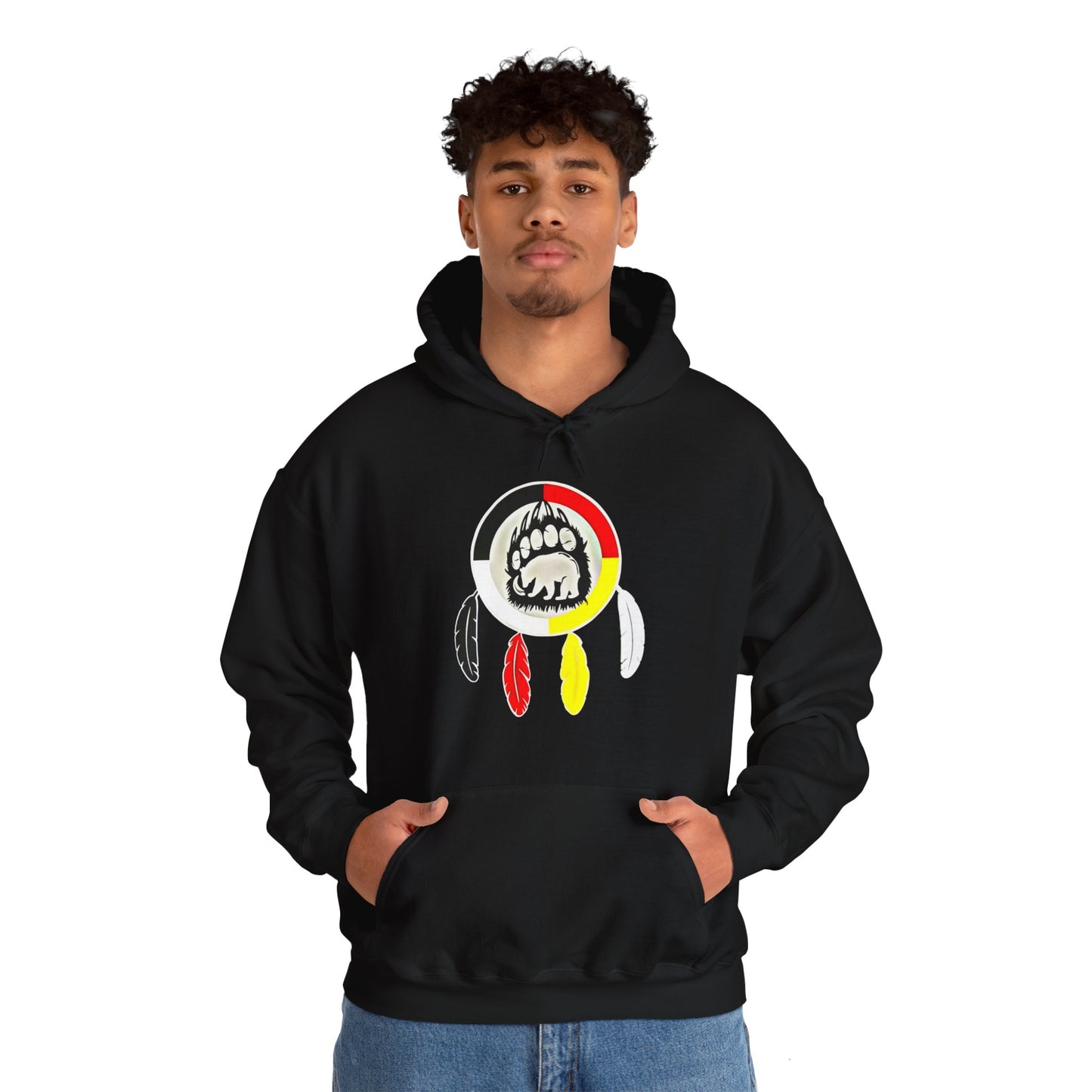 Medicine wheel w/ bear and bear paw Unisex Heavy Blend™ Hooded Sweatshirt
