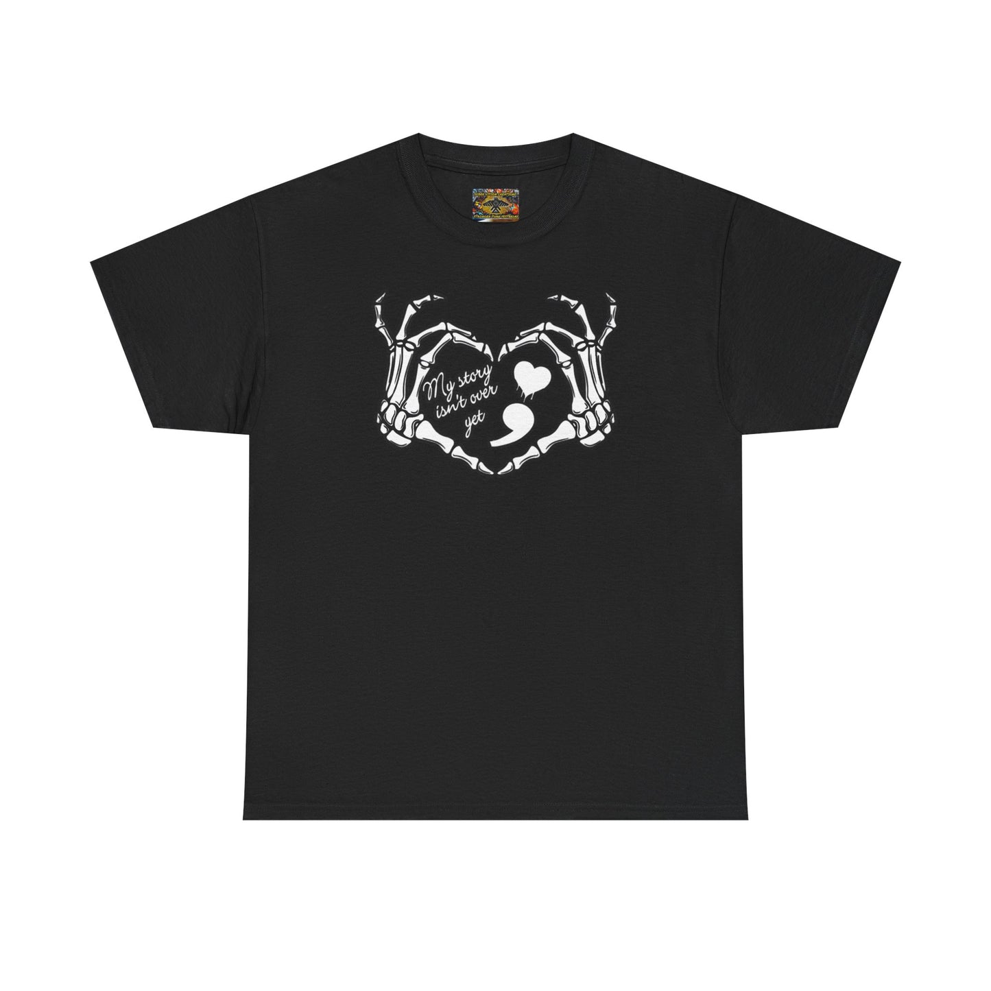 My story isn't over yet Unisex Heavy Cotton Tee | Suicide Awareness, Casual, Streetwear, Emo Fashion, Unique Graphic Tee,