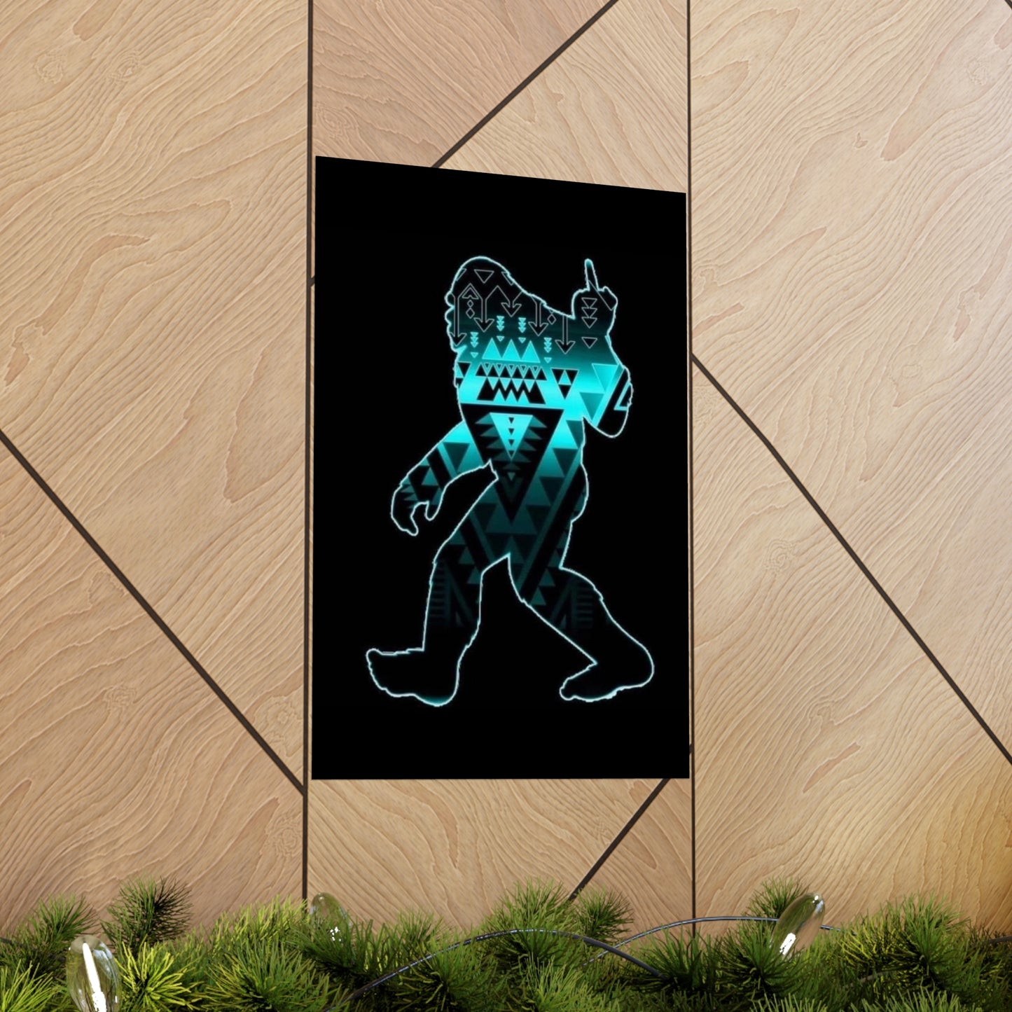 Sasquatch flipping the bird Matte Vertical Posters