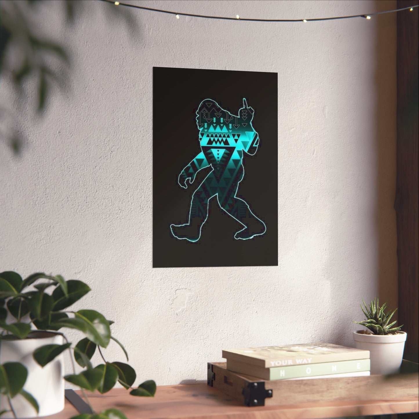 Sasquatch flipping the bird Matte Vertical Posters