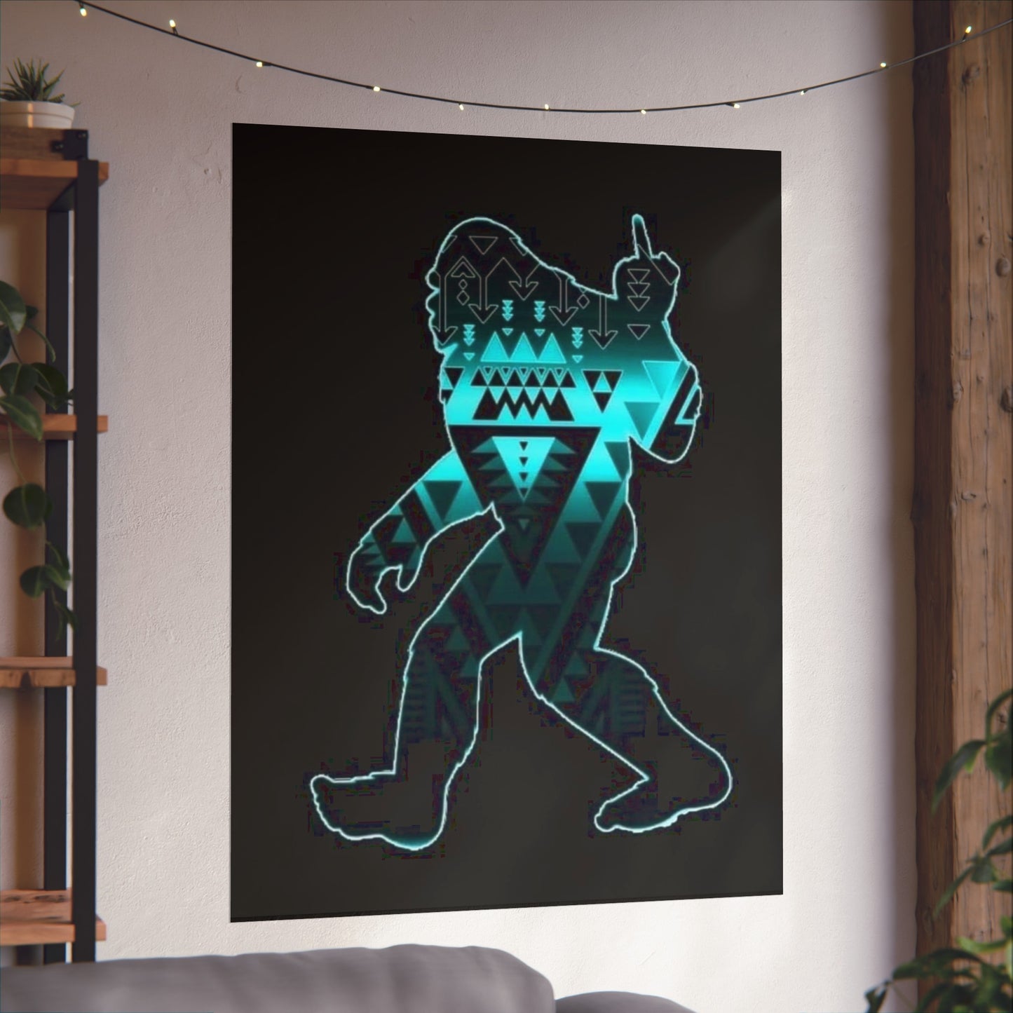 Sasquatch flipping the bird Matte Vertical Posters