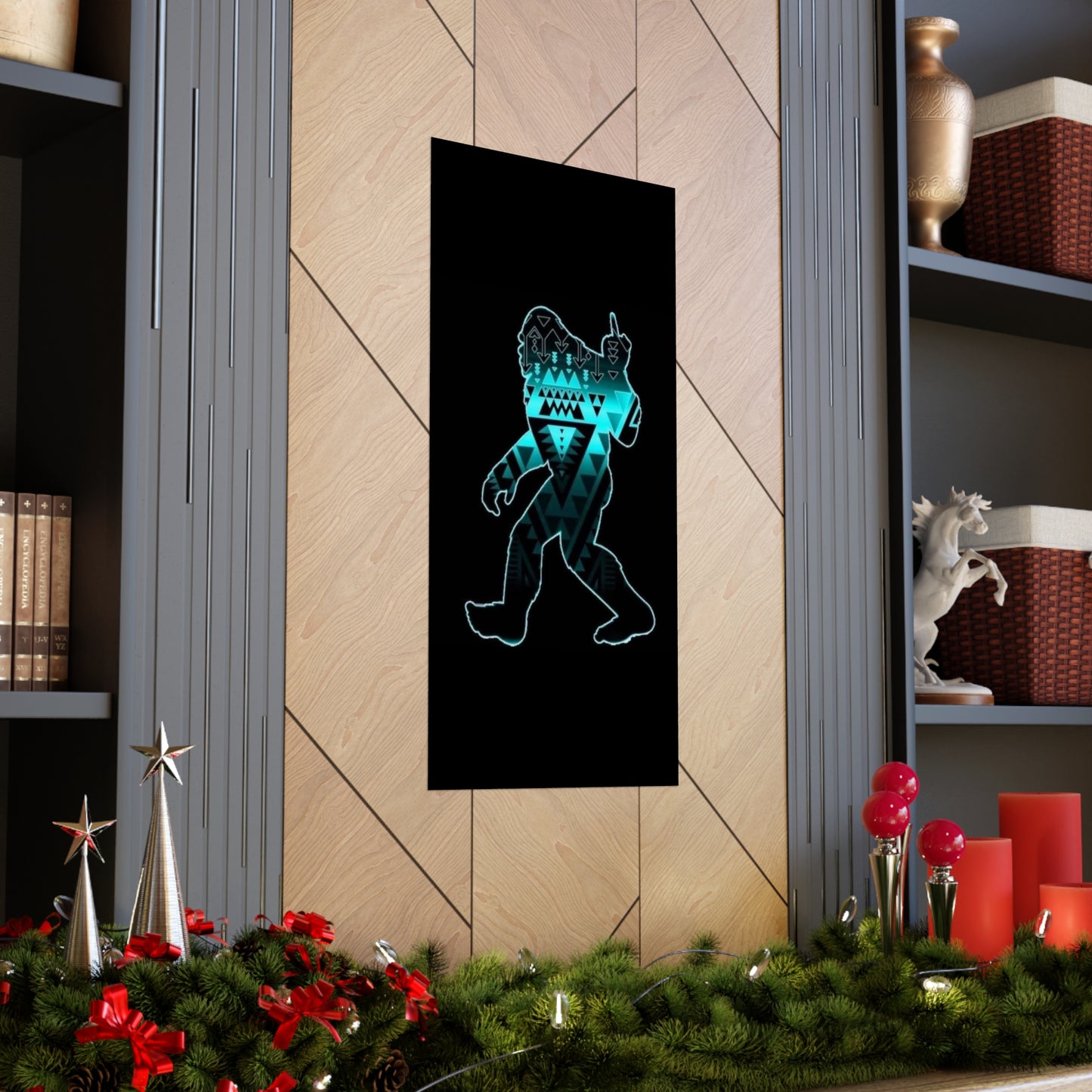 Sasquatch flipping the bird Matte Vertical Posters