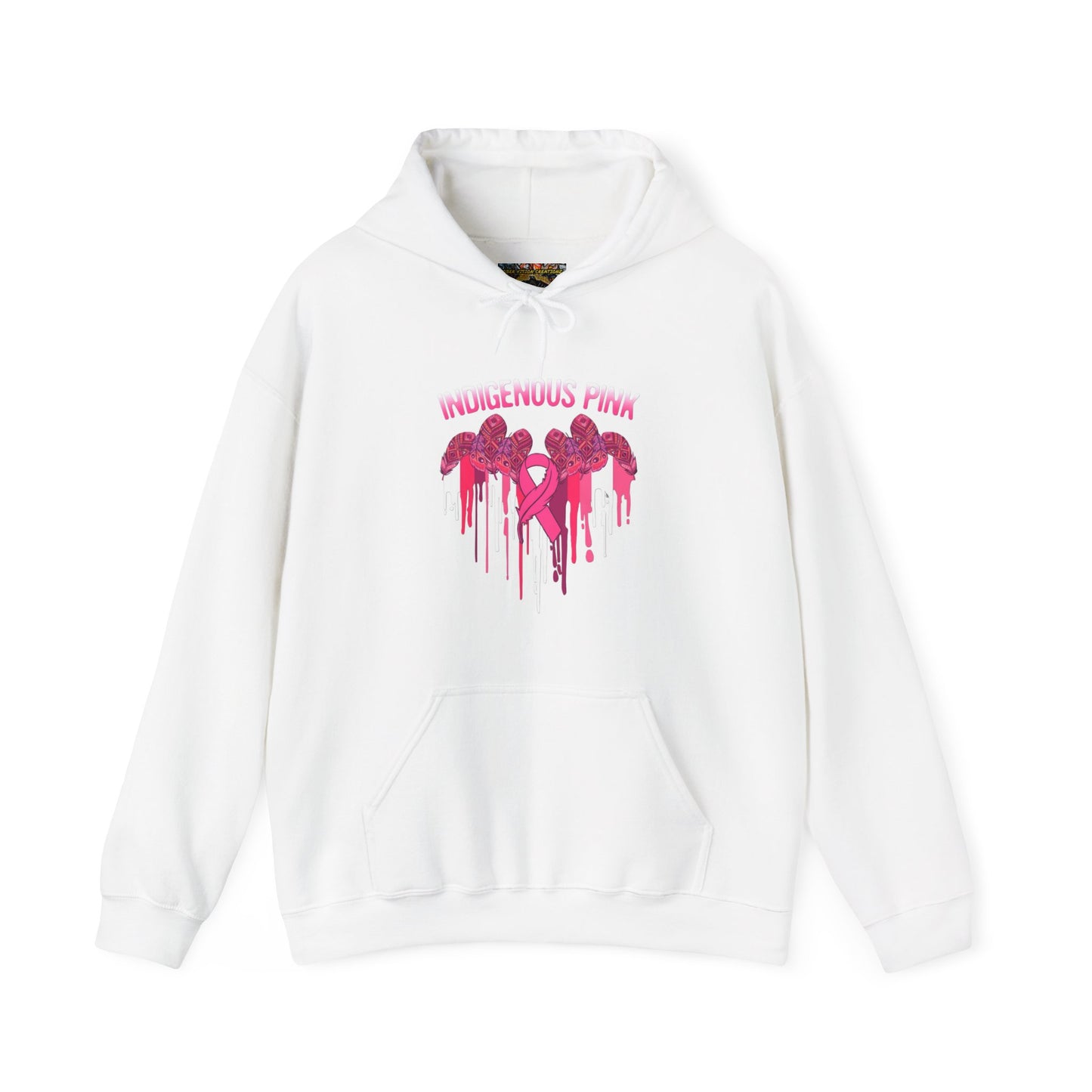 Indigenous Pink Unisex Heavy Blend™ Hooded Sweatshirt, Streetwear Hoodie, Casual Pullover, Gift for Her, Trendy Winter Clothing, Fashionable Layer