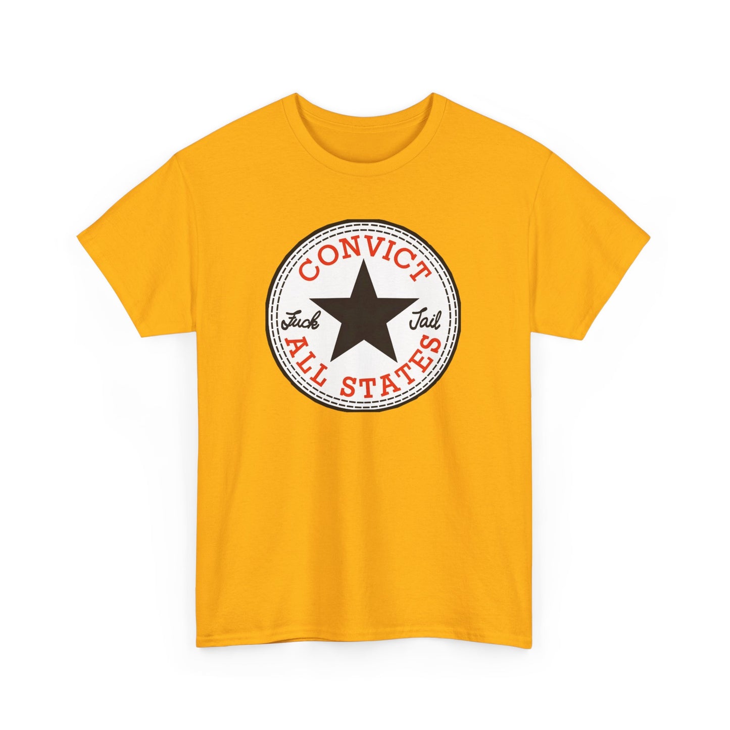 Convict All States Unisex Heavy Cotton Tee - Casualwear, Street Style, Gift for Him/Her, Retro Vintage Shirt, Fun Graphic Tee