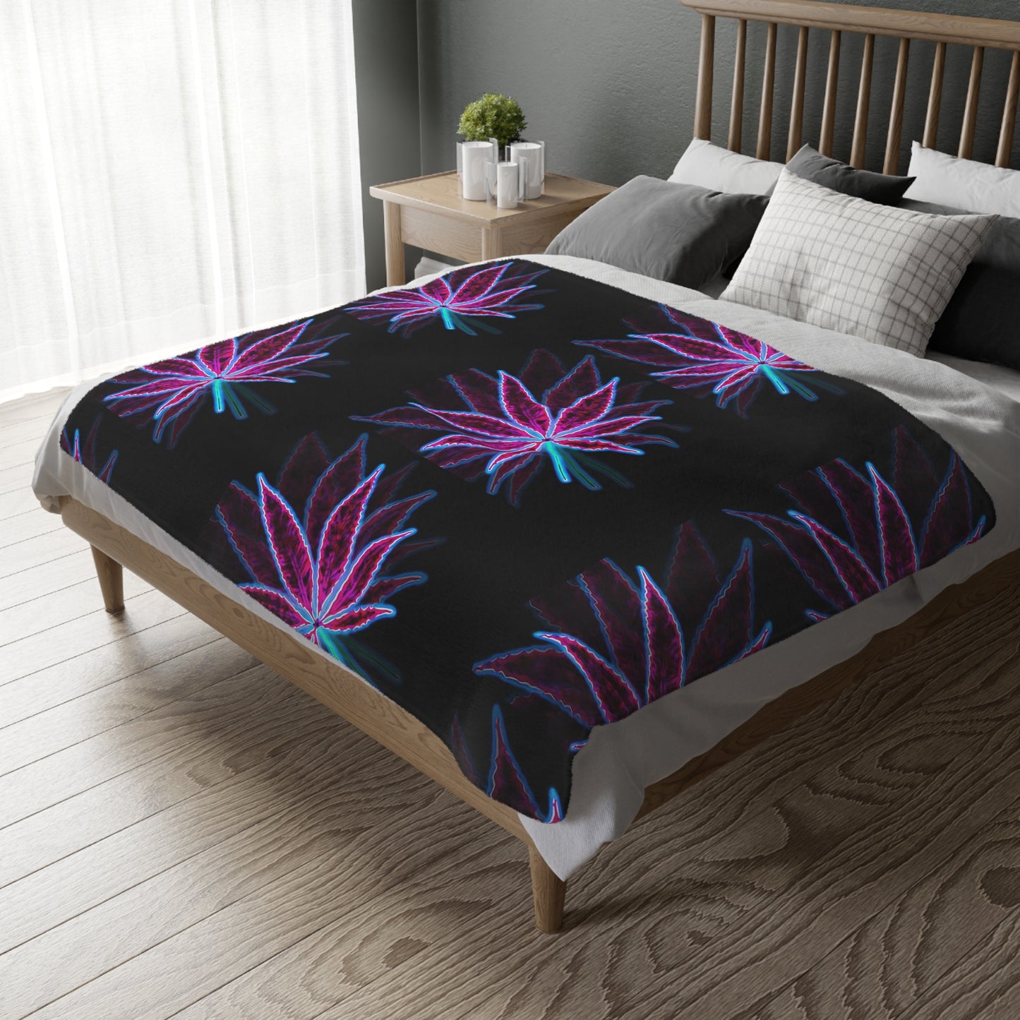 Herbal Medicine Velveteen Microfiber Blanket (Two-sided print)