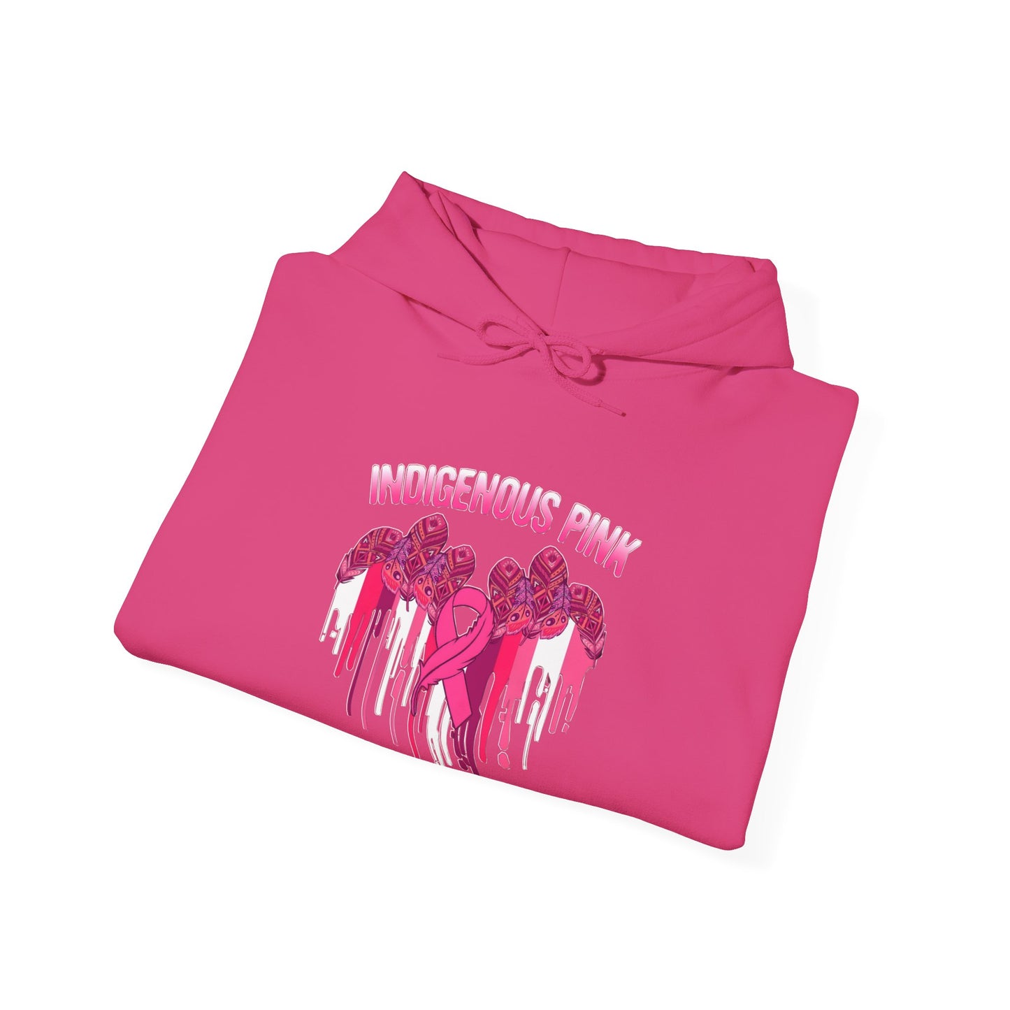 Indigenous Pink Unisex Heavy Blend™ Hooded Sweatshirt, Streetwear Hoodie, Casual Pullover, Gift for Her, Trendy Winter Clothing, Fashionable Layer