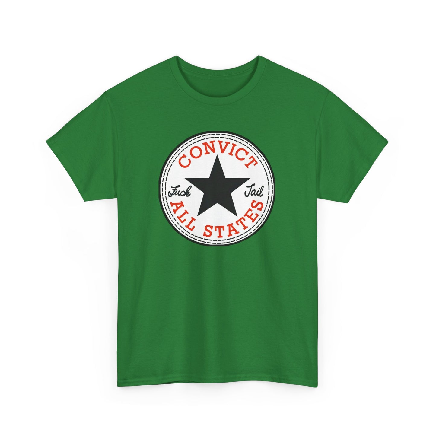 Convict All States Unisex Heavy Cotton Tee - Casualwear, Street Style, Gift for Him/Her, Retro Vintage Shirt, Fun Graphic Tee