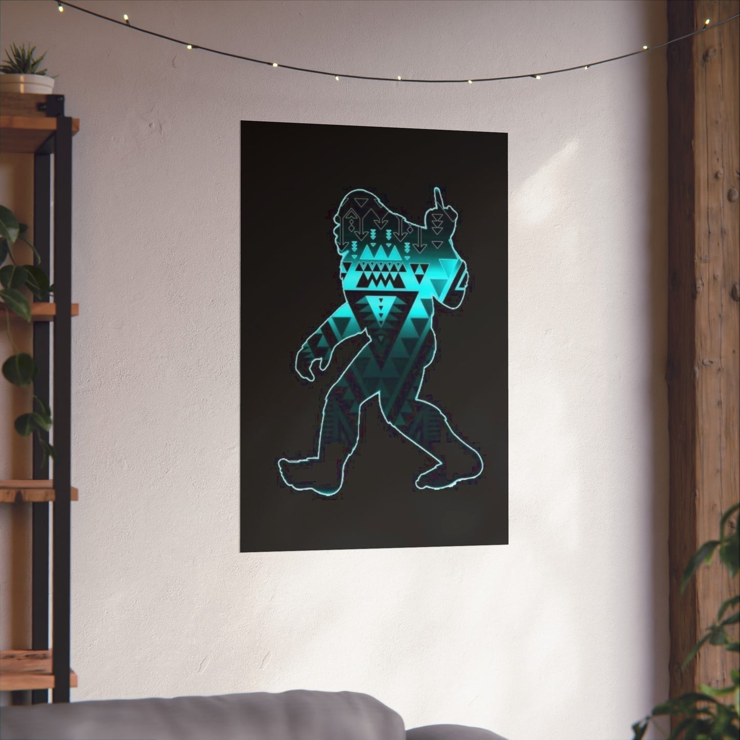 Sasquatch flipping the bird Matte Vertical Posters