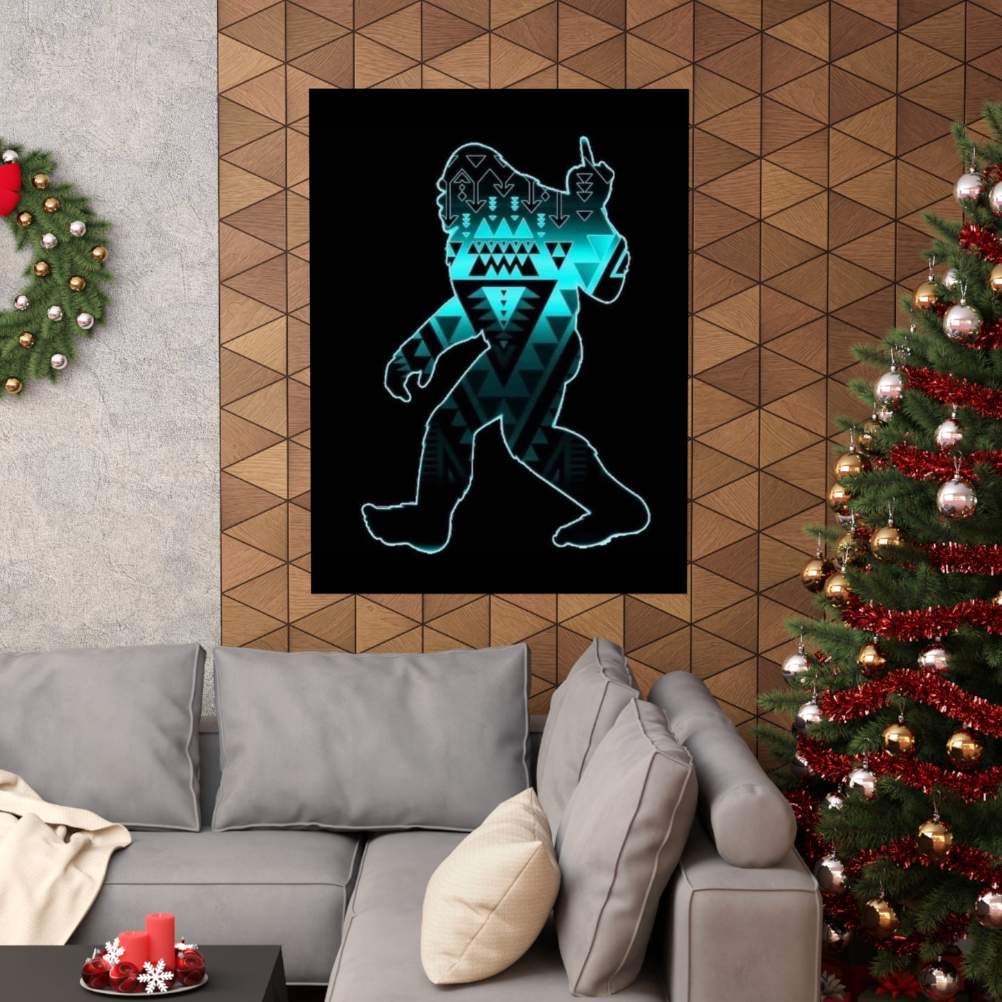 Sasquatch flipping the bird Matte Vertical Posters