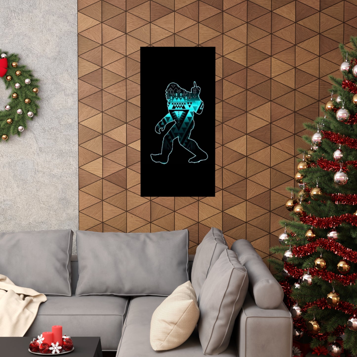 Sasquatch flipping the bird Matte Vertical Posters